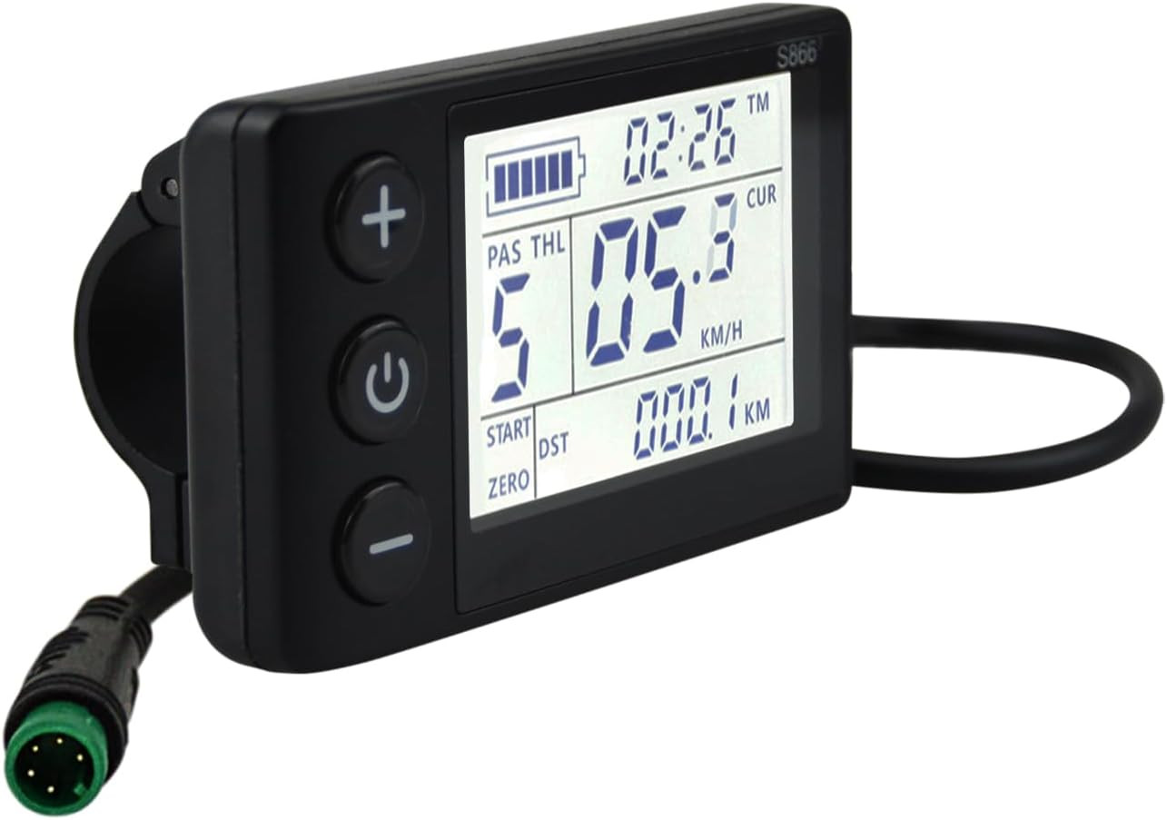 S866 Electric Bicycle LCD Display Meter, 24V 36V 48V Ebike LCD Display Control P