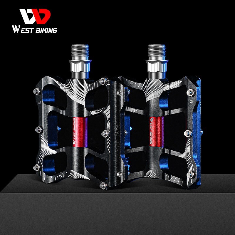 WEST BIKING DU 2 Sealed Bearings Bike Bicycle Flat Platform Pedals 9/16″ Black