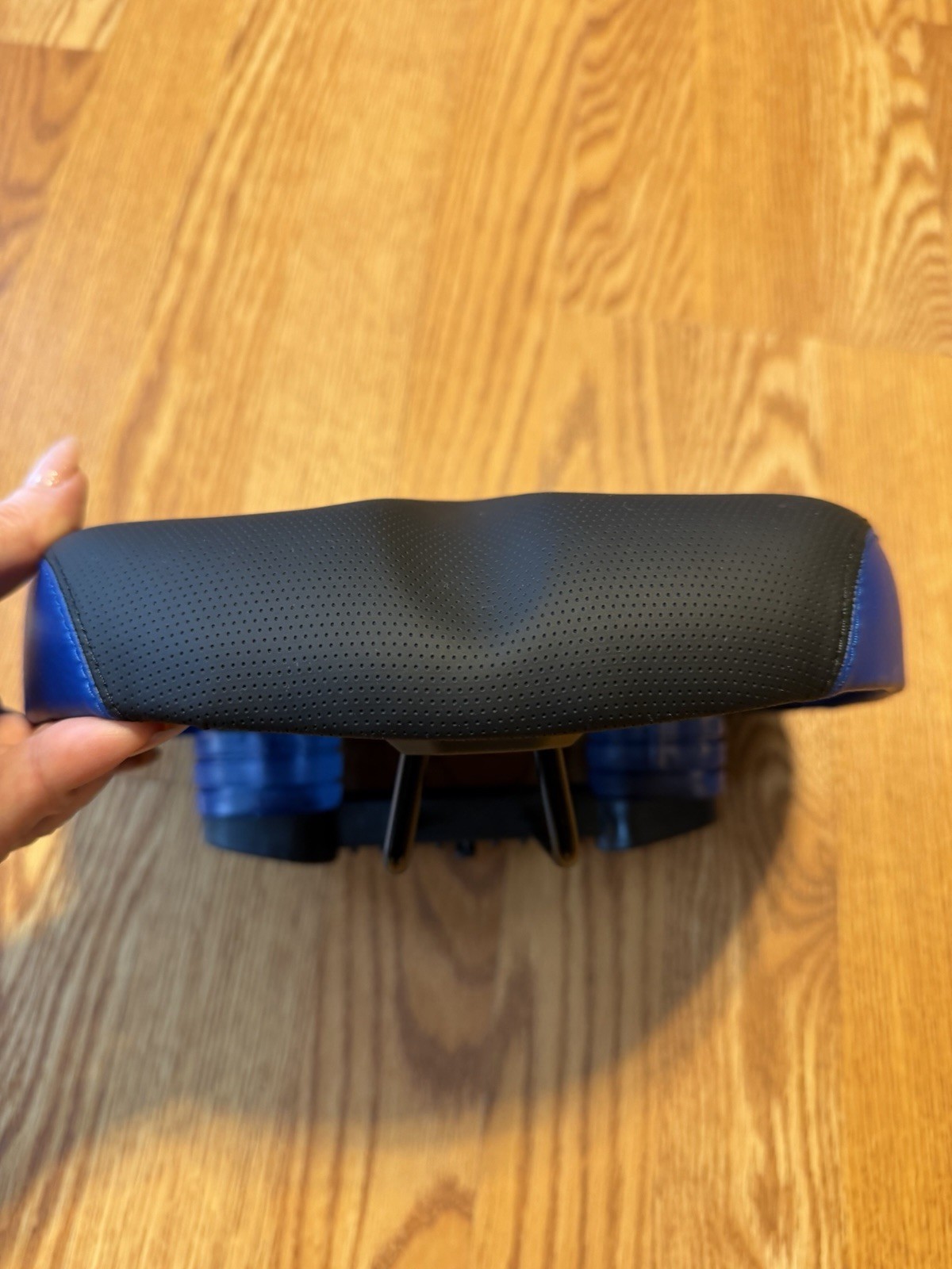 Wide Comfort Bicycle Saddle Black Blue Synthetic Unisex Adult Seat