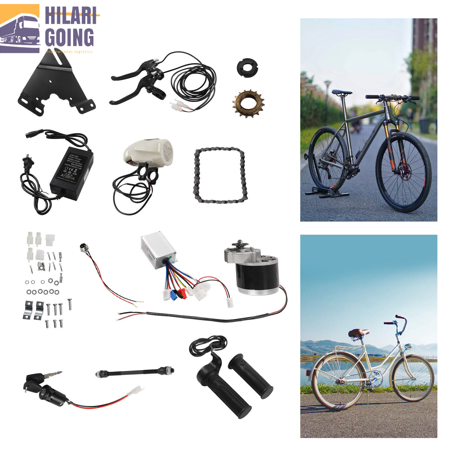 24V 250W Electric Bicycle Conversion Kit E-Bike Cycling Brush Motor & Controller