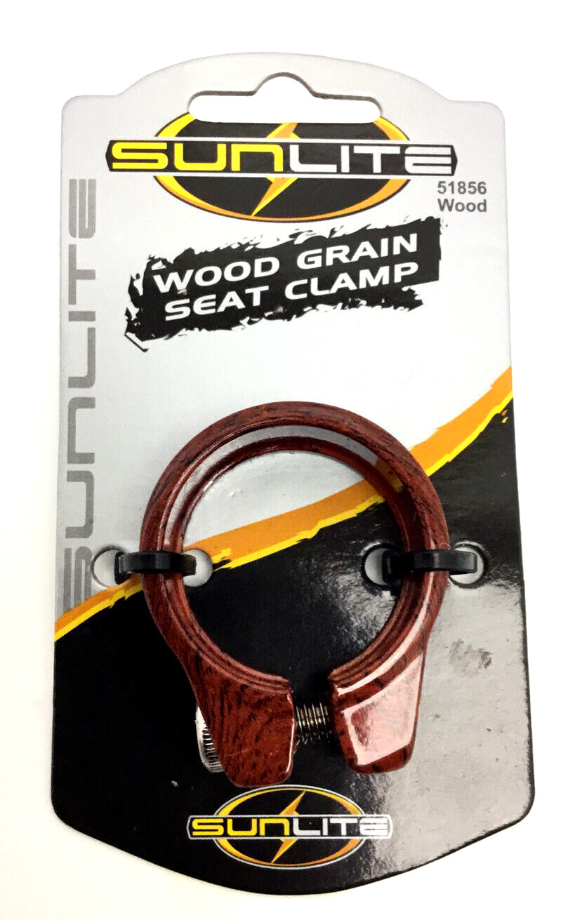 Bicycle Seat Post Clamp 31.8 mm WOOD GRAIN Fits Bikes with 28.6-27.2mm Seatpost