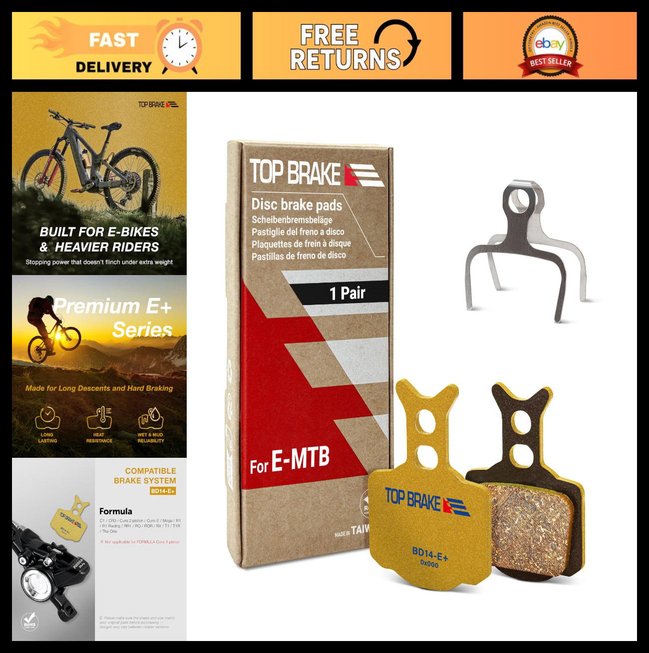 High-Performance Disc Brake Pads for MTB, eMTB, Downhill, Trail, XC Cycling