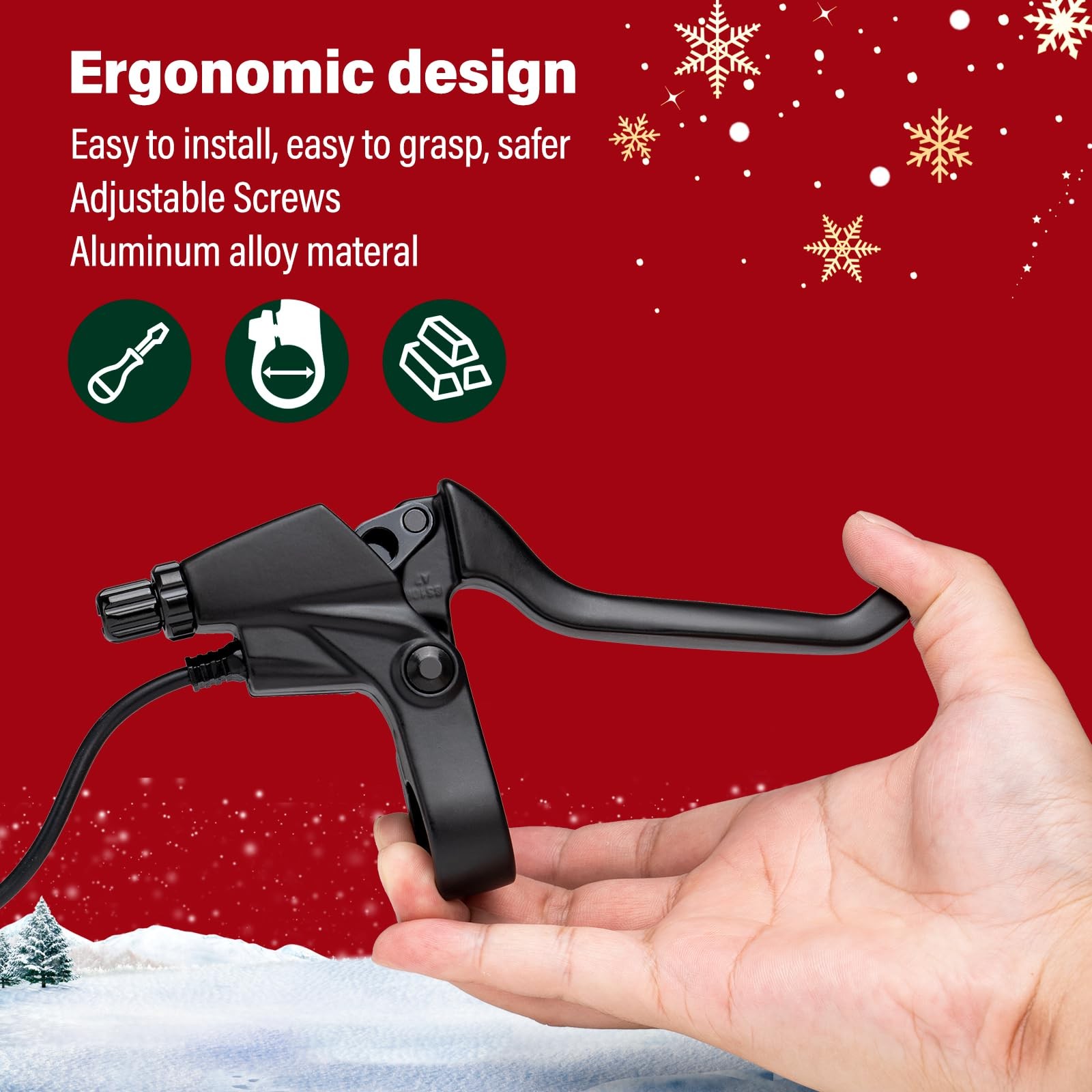 2 Pin E Bike Brake Levers Set Waterproof Electric Cut Off Power Handles