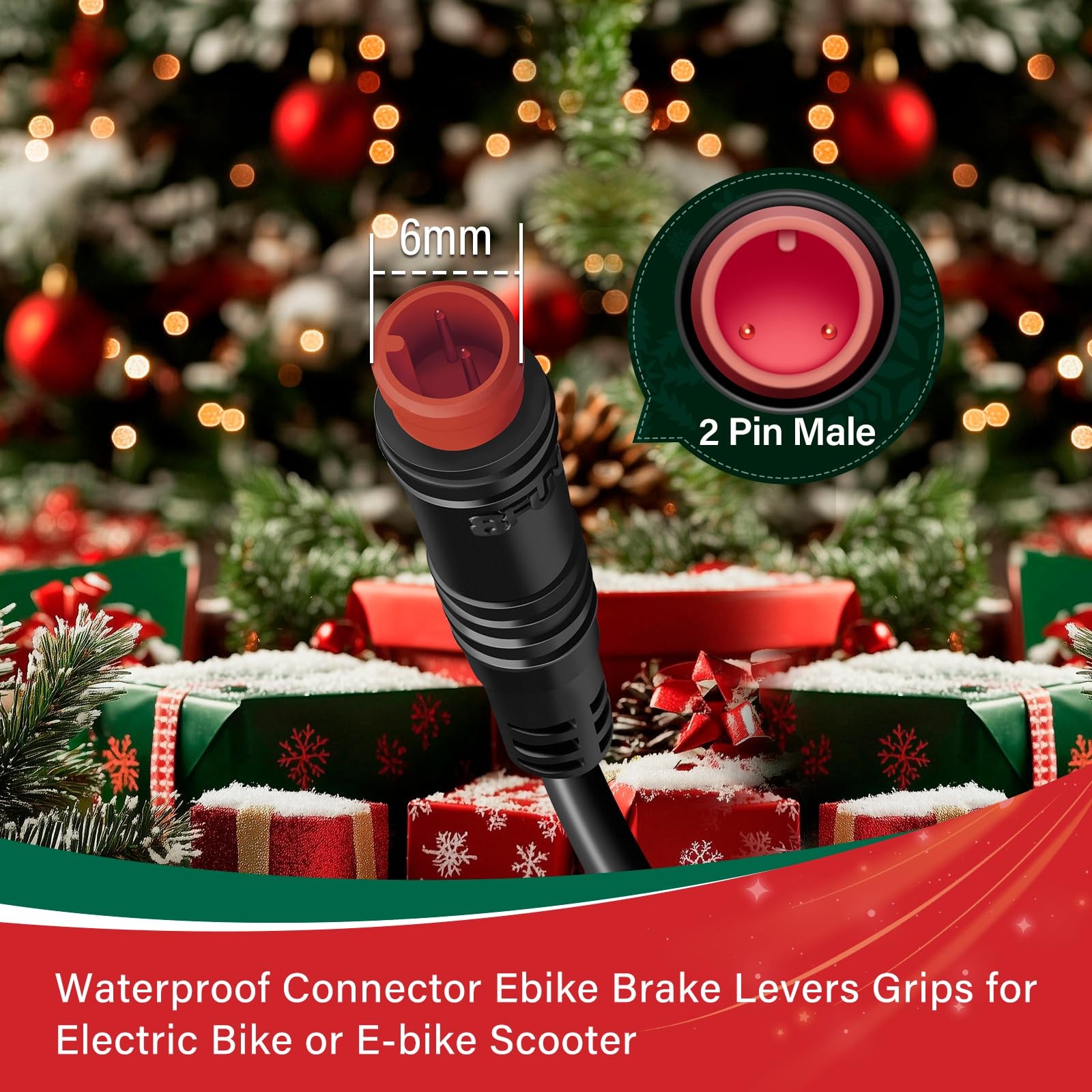 2 Pin E Bike Brake Levers Set Waterproof Electric Cut Off Power Handles