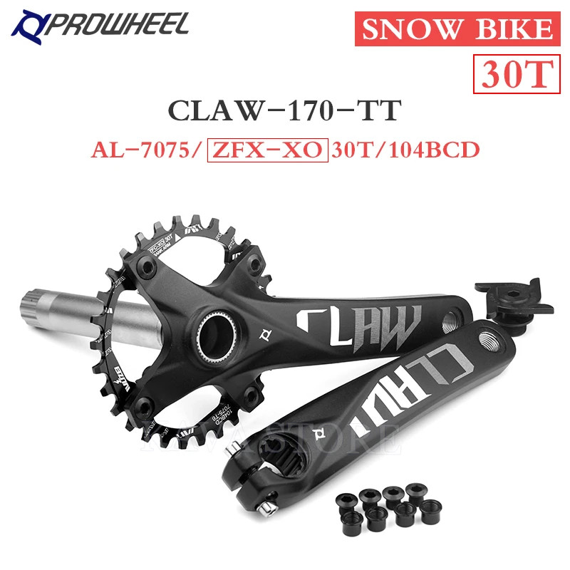 Snow Bike Crankset 170mm Fat Tire Bicycle Crank Arm 30T-42T Single Sprockets