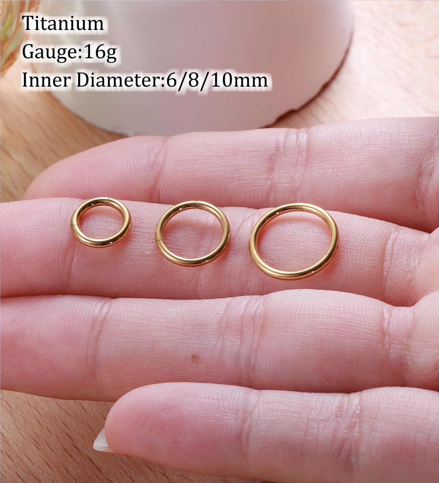Titanium Nose Rings Hoops 16G 18G 20G Hinged Nose Piercing Hoop G23 Septum Cl…
