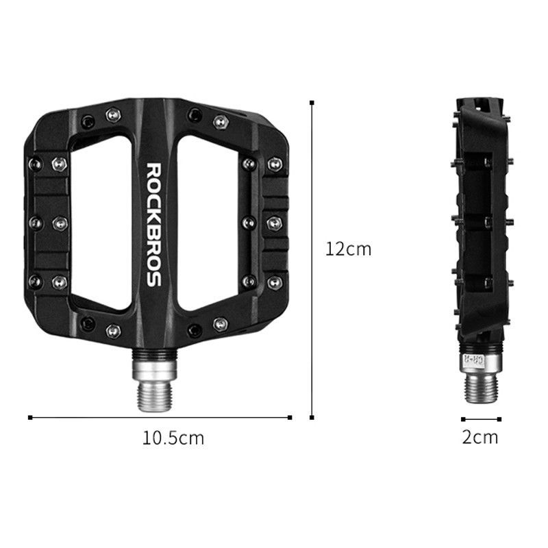 ROCKBROS MTB Road Bike Nylon Pedals Lightweight Widen 9/16″ DU Bearing Pedals