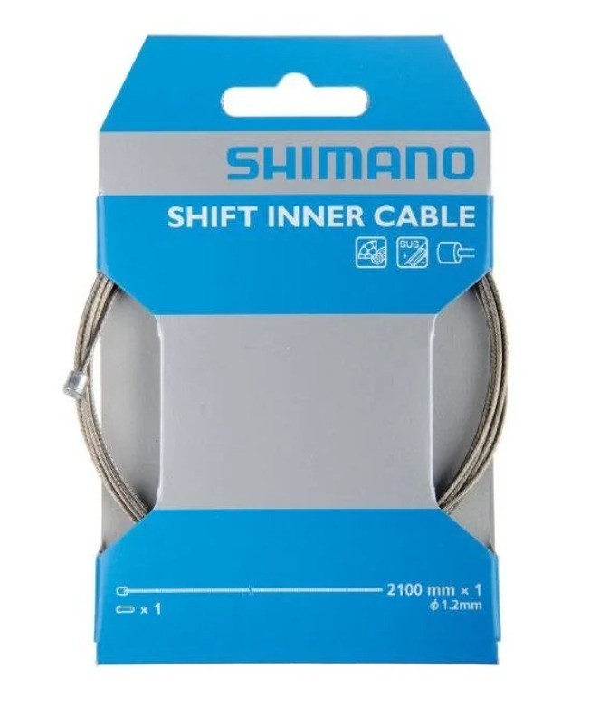 2 pcs / Shimano Stainless Shift Cable Bicycle Deraileur Inner Shifter 2100mm 1.2