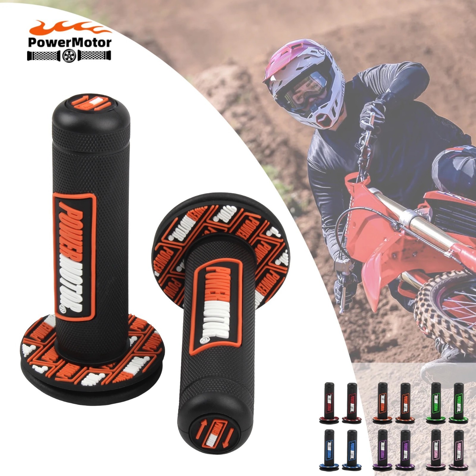 7/8″ 22mm Universal Motorcycle Handlebar Grips Rubber Gel Hand Grip Dirt Bike