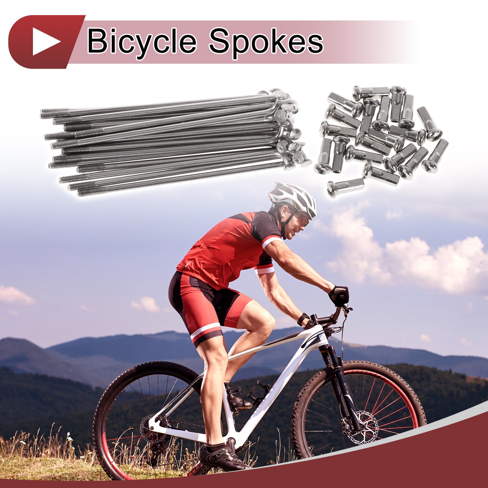 20 Set 13G Bicycle Spokes 78mm Bike Wheel Spokes 304 Stainless Steel Silver Tone