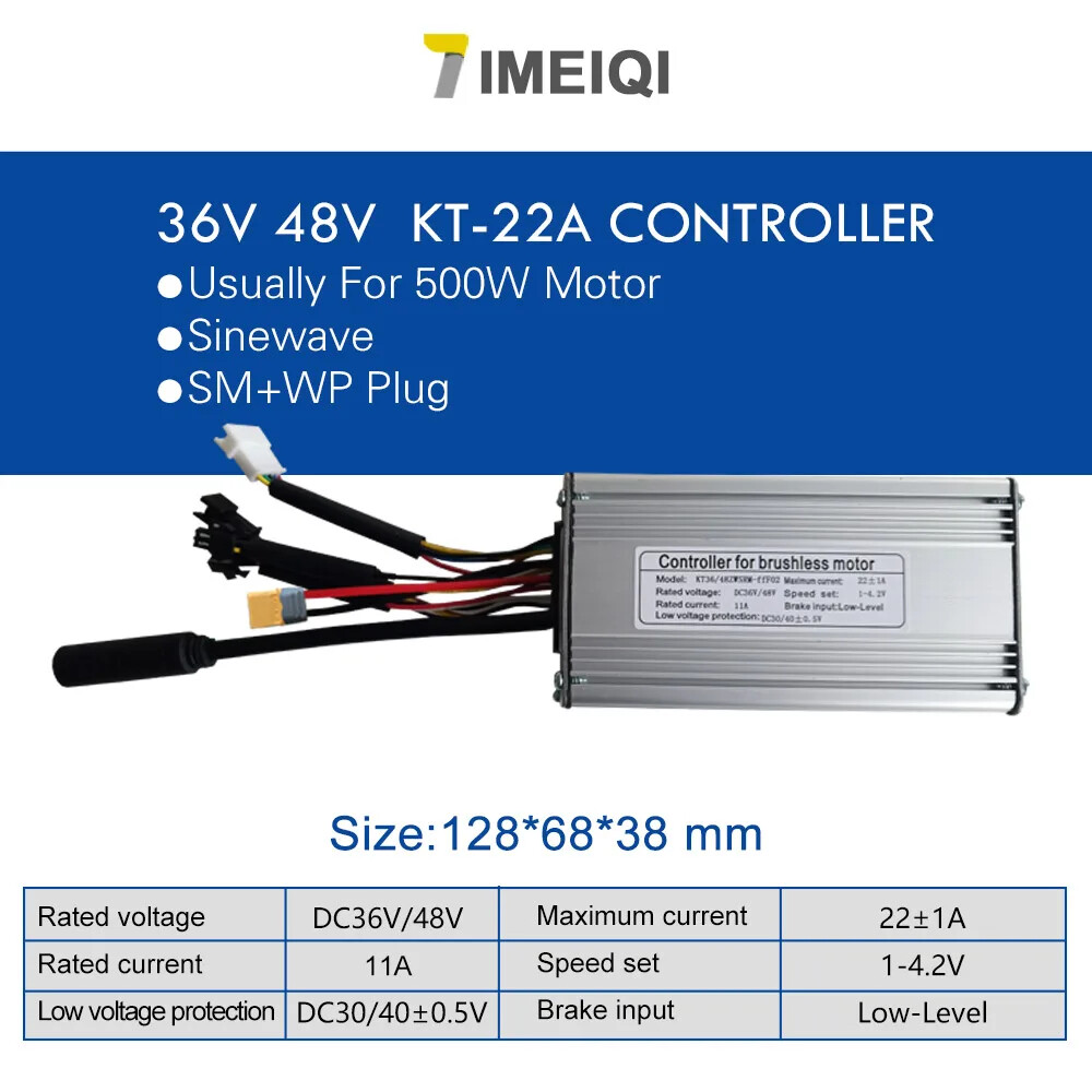 E-bike 36V 48V Sinewave Controller 500W 22A For E-bike Motor Conversion Kit