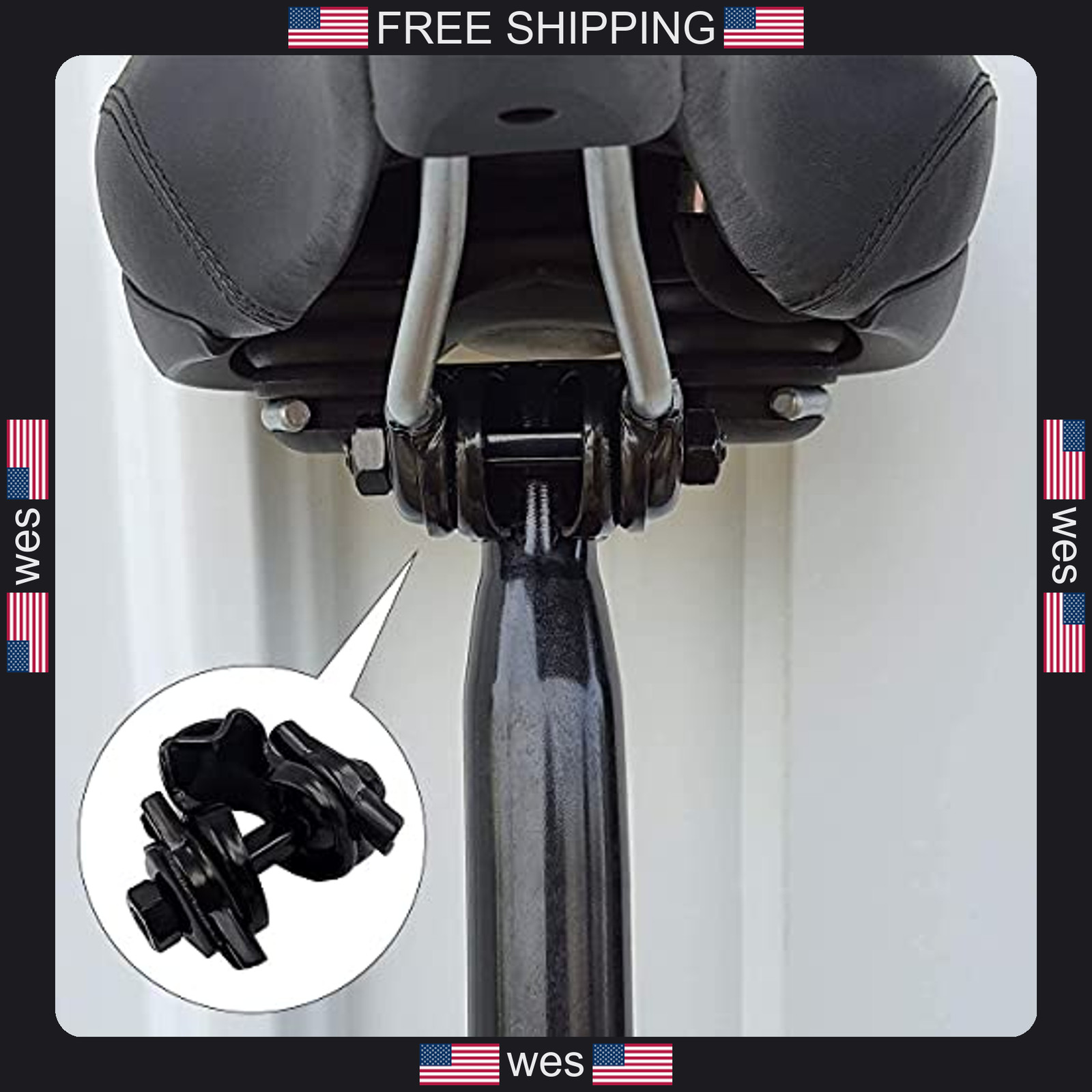 Bike Seat Clamp for Standard Rail Saddles 7/8 Inch Durable Steel