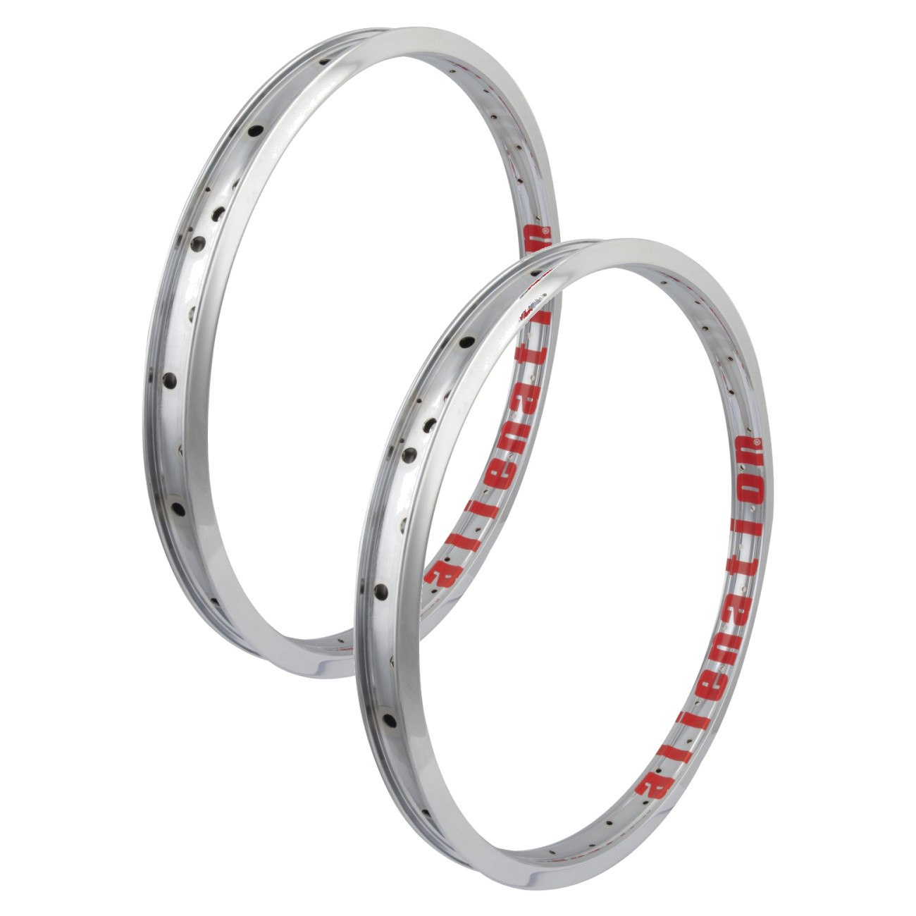 Alienation Runaway Chrome 20in BMX Wheelset – Double Walled Rims, 36 Hole