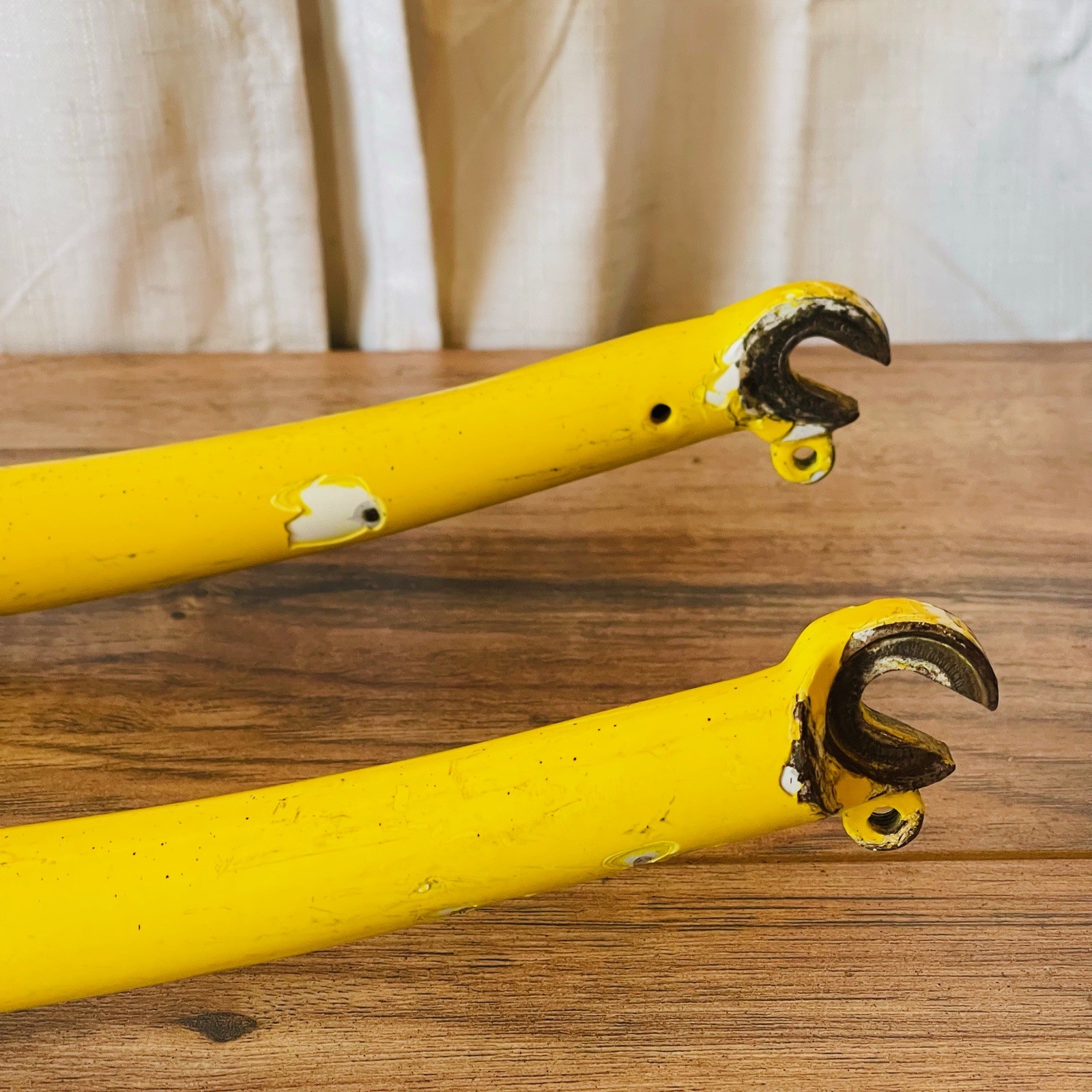 Rare 1-Inch 1″ Fisher MTB Rigid Fork 26 Threadless 120mm 395mm Yellow