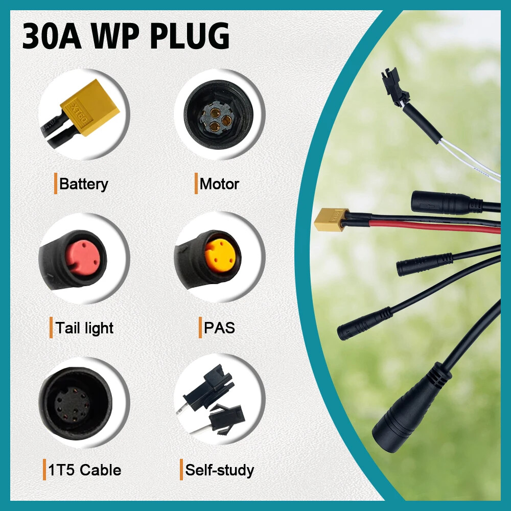 E-Bike Three-Mode Sine Wave Controller SM/WP Plug 36V 48V 17A 26A 30A 40A 60A