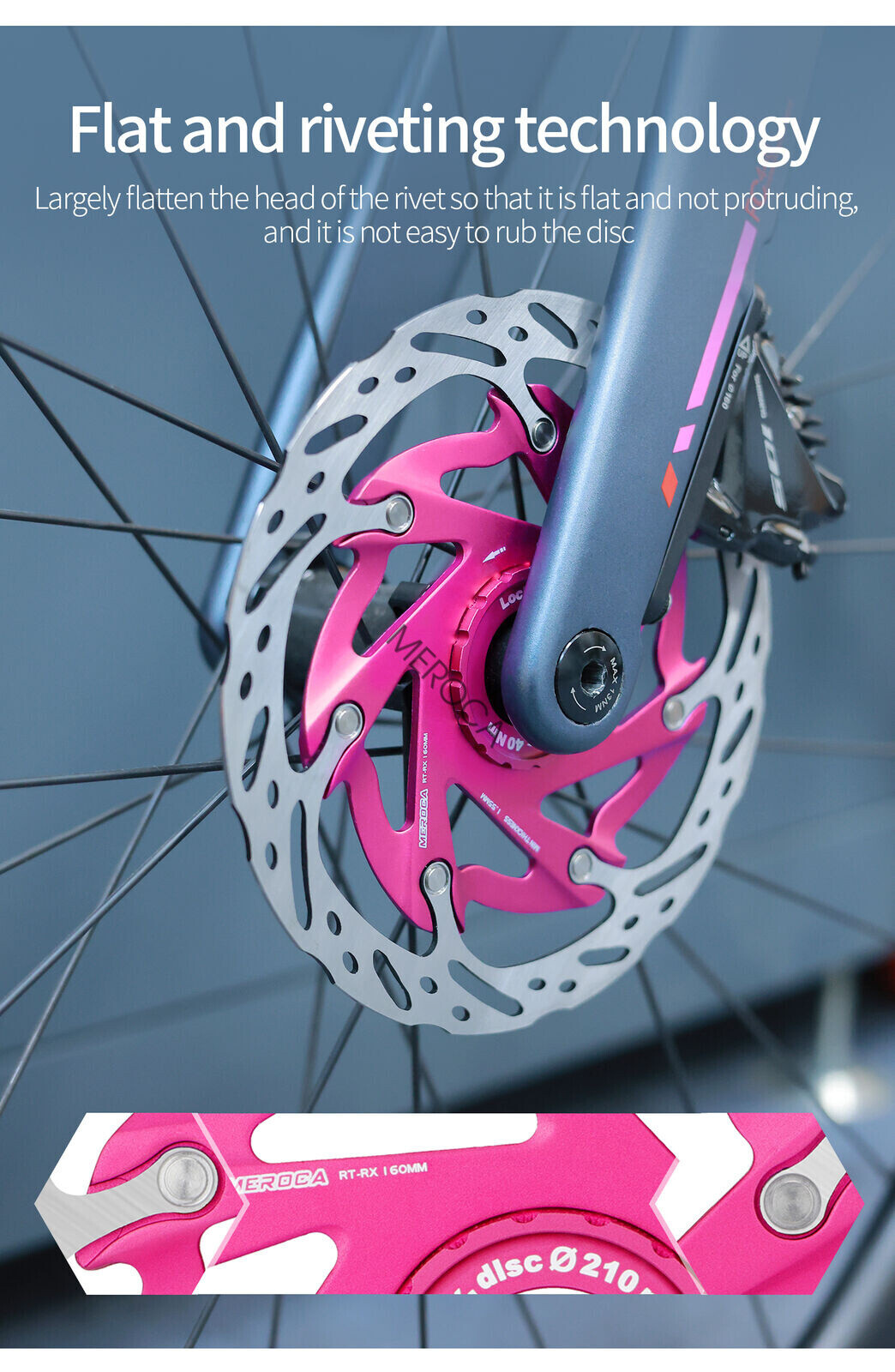 MEROCA Bike Disc Brake Rotors Center Lock 140mm 160mm MTB Road 1.8mm w/ Lockring