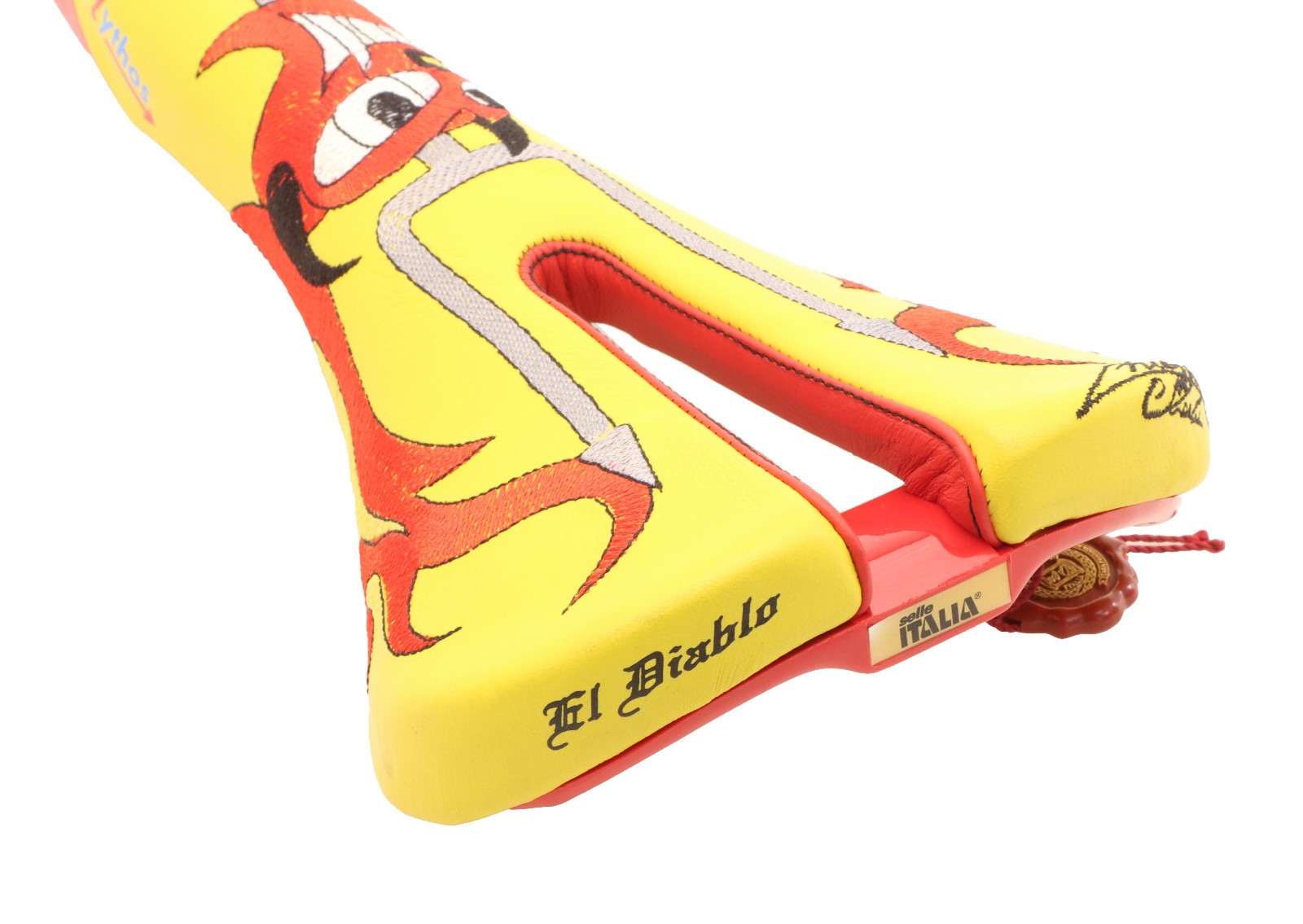 Selle Italia Mythos Saddle Claudio Chiappucci El Diablo Yellow/Red NIB NOS NEW