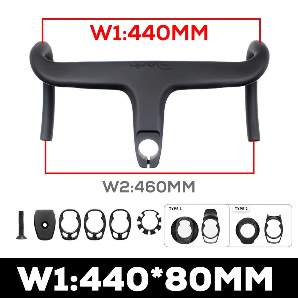 Road Bike Internal Cable Integrated Carbon Handlebar with Spacers Stem -10°