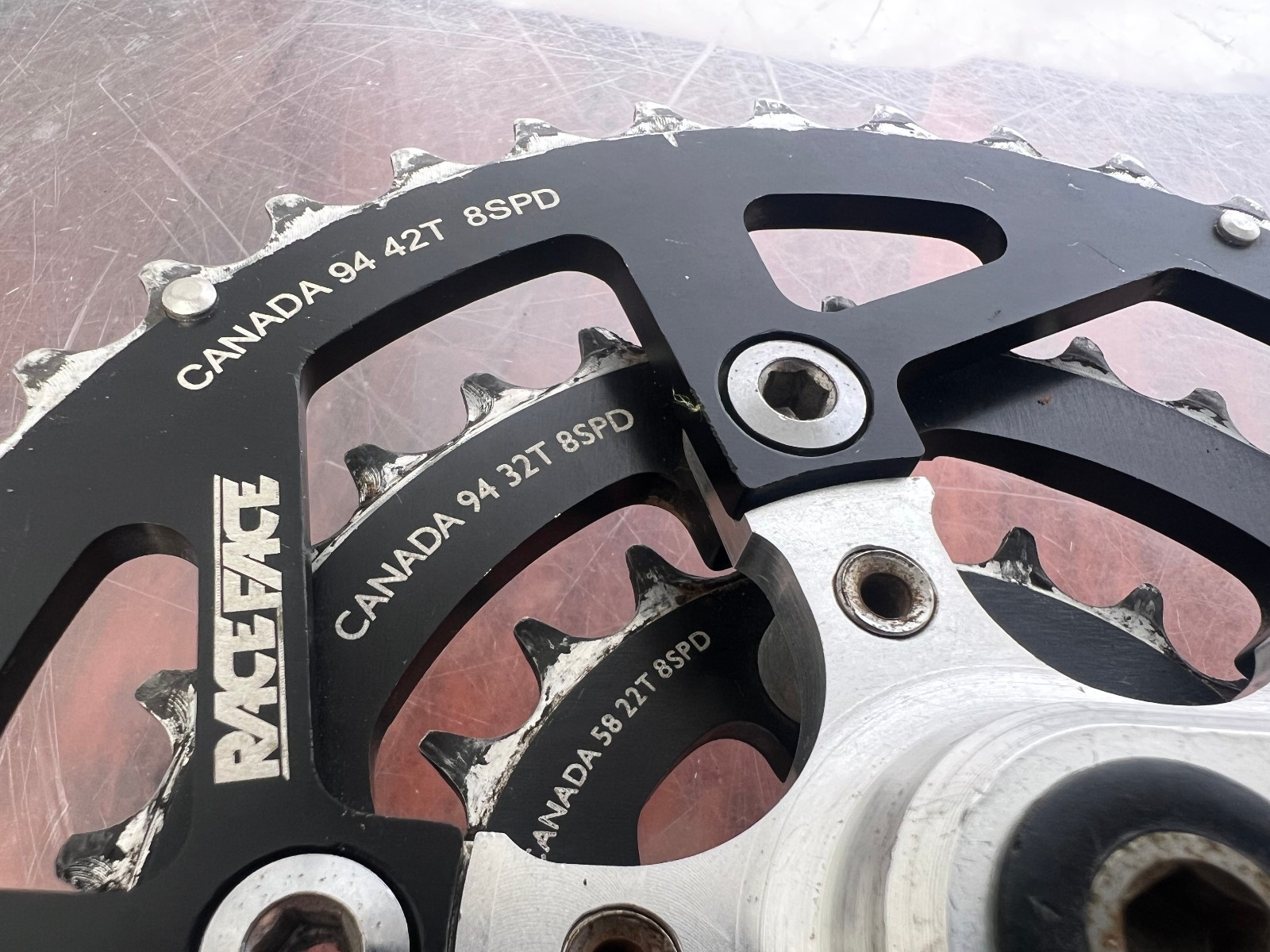 Vintage Race Face Forged Triple Crankset 42/32/22 175mm 5-Arm 8 Speed Retro MTB