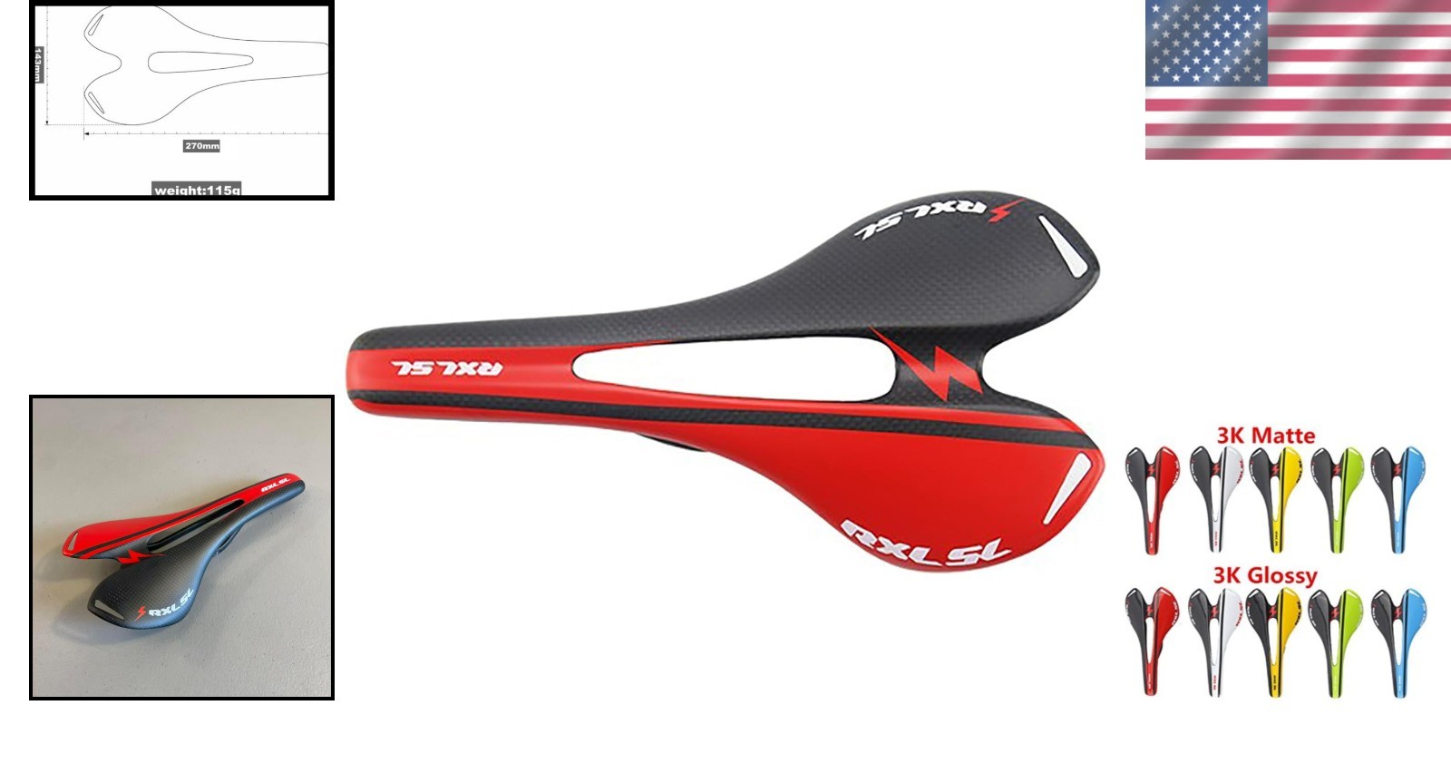 Red Carbon Fiber Bicycle Seat – Mens Womens