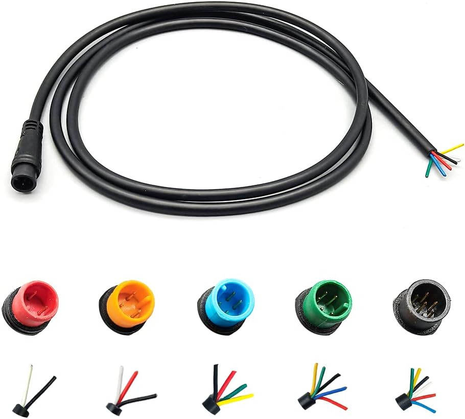 Ebike Extension Cable 2Pin/3Pin/4Pin/5Pin/6Pin Julet Female/Male Single Head DIY