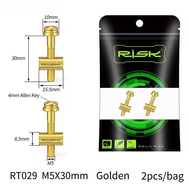 2PCS Bike Seat Post Fixed Bolts Titanium Alloy M5X30mm/40mm Seatpost Screw