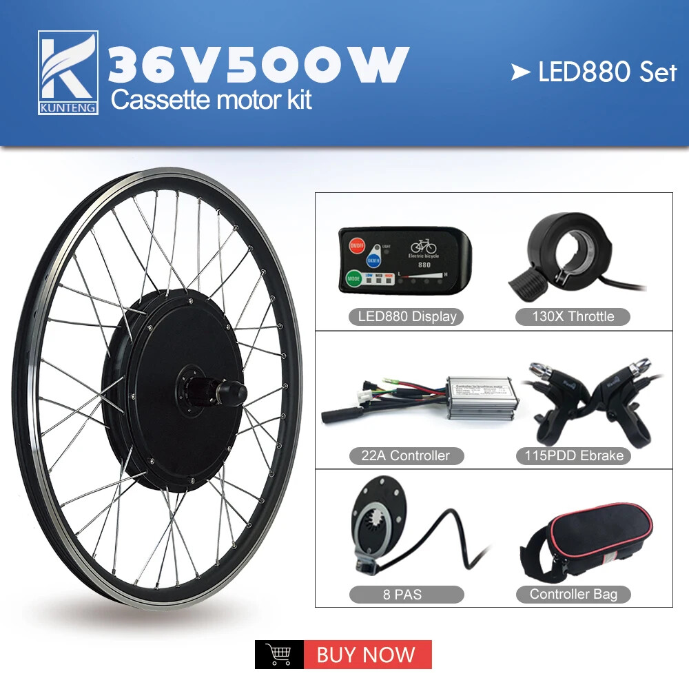 E-bike Conversion Kit 20-29Inch 700C 36V 48V 500W Rear Cassette Hub Motor Wheel