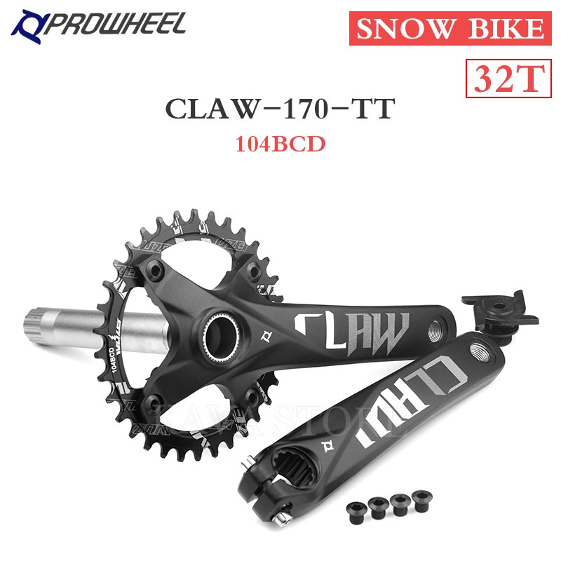 Snow Bike Crankset 170mm Fat Tire Bicycle Crank Arm 30T-42T Single Sprockets