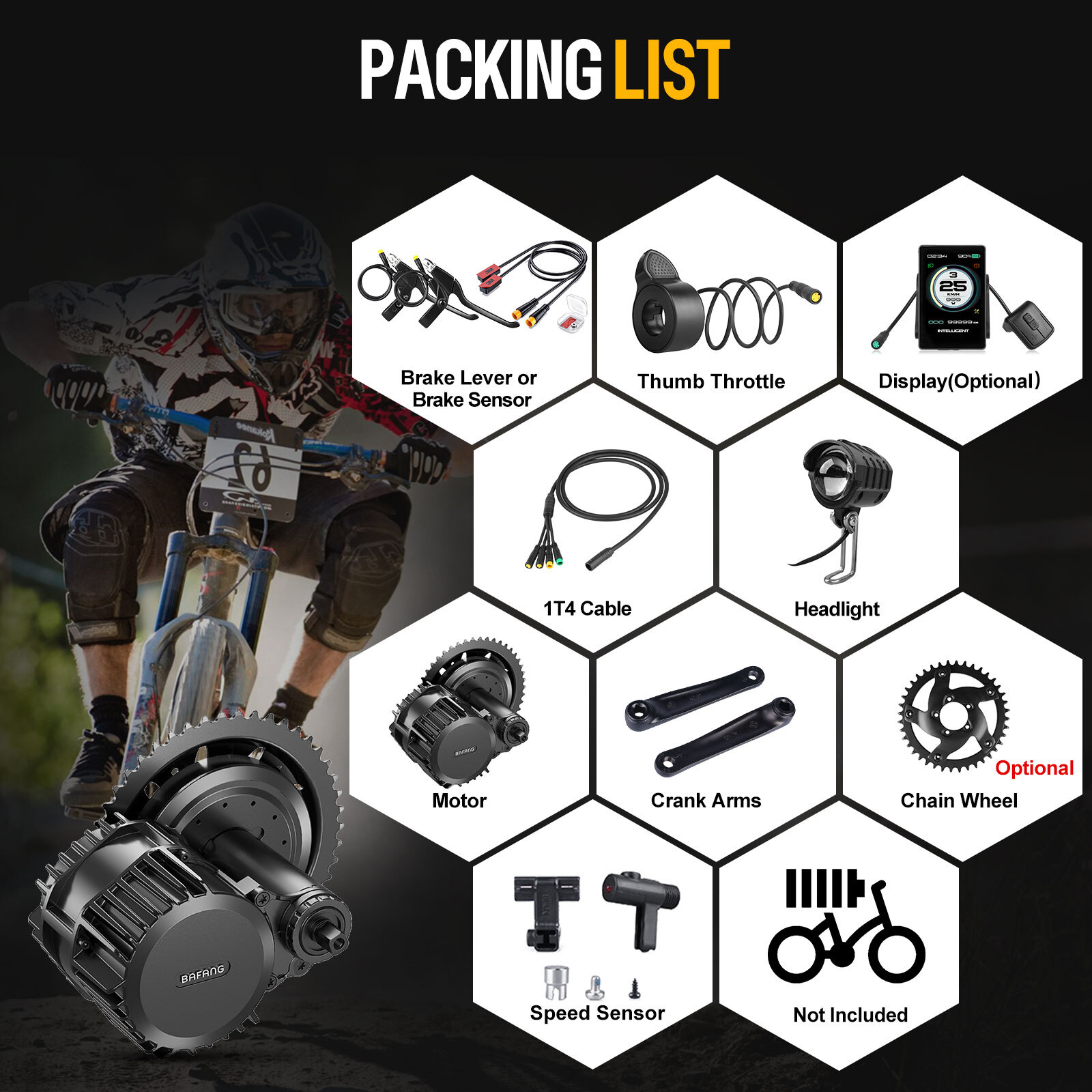 BAFANG 48V 1000W BBSHD Mid Drive Motor Conversion Kits DIY Electric Bike 20Ah