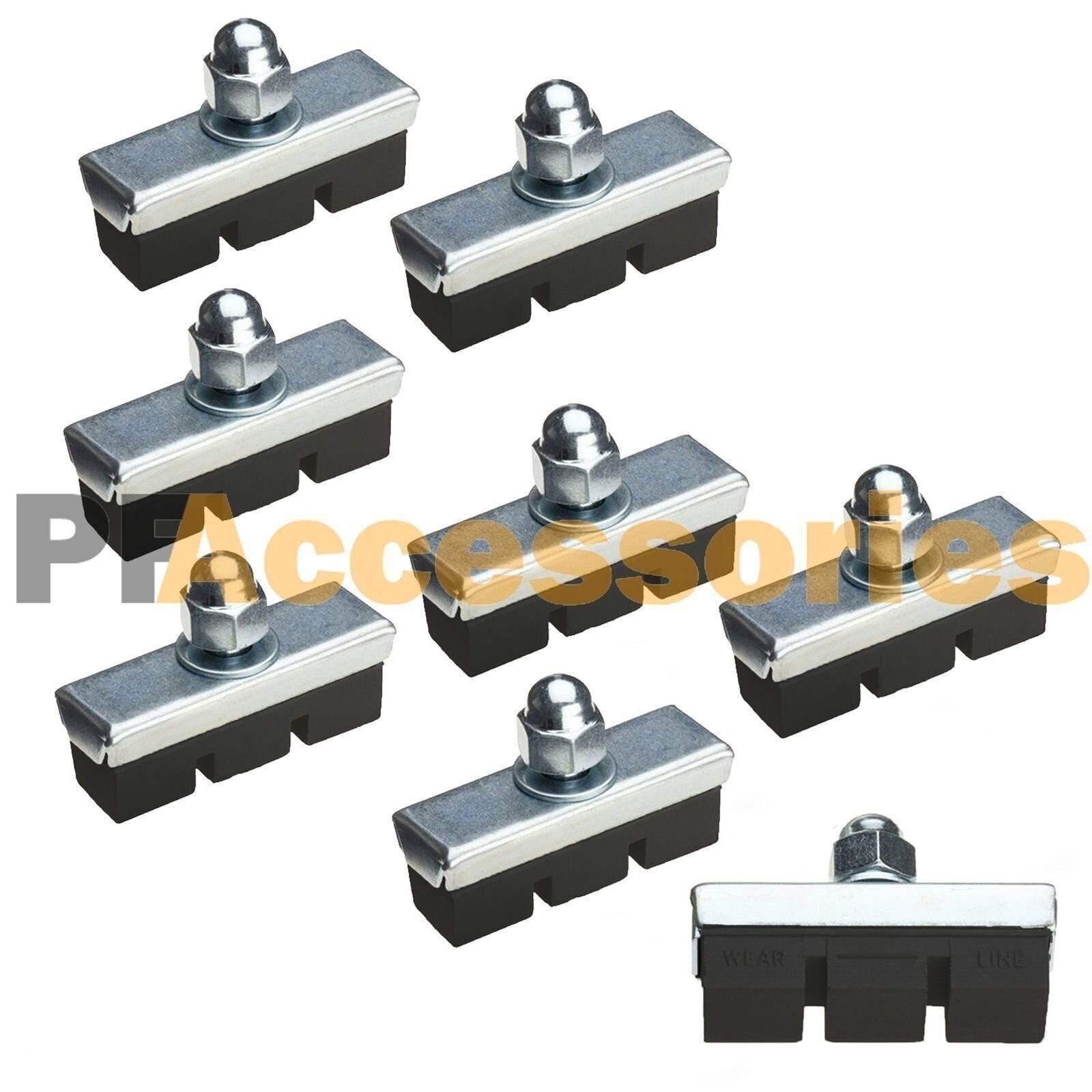 8 Pcs 4 Pairs High Grade Cycling Bicycle Bike Bolt On Brake Pads 40mm Rubber Pad