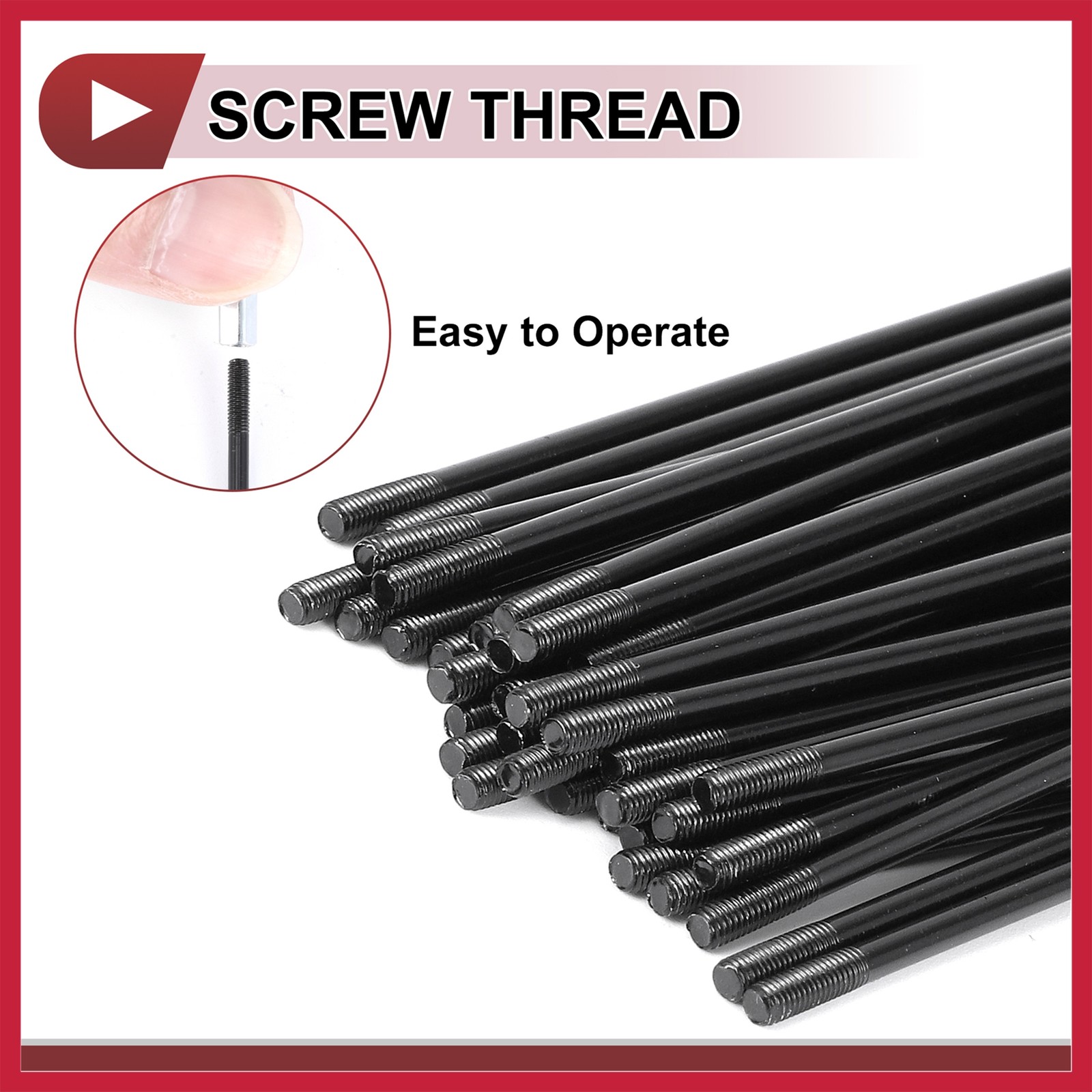 36Set 12G Bicycle Spokes 245mm Bike Wheel Spokes 45 Steel Black