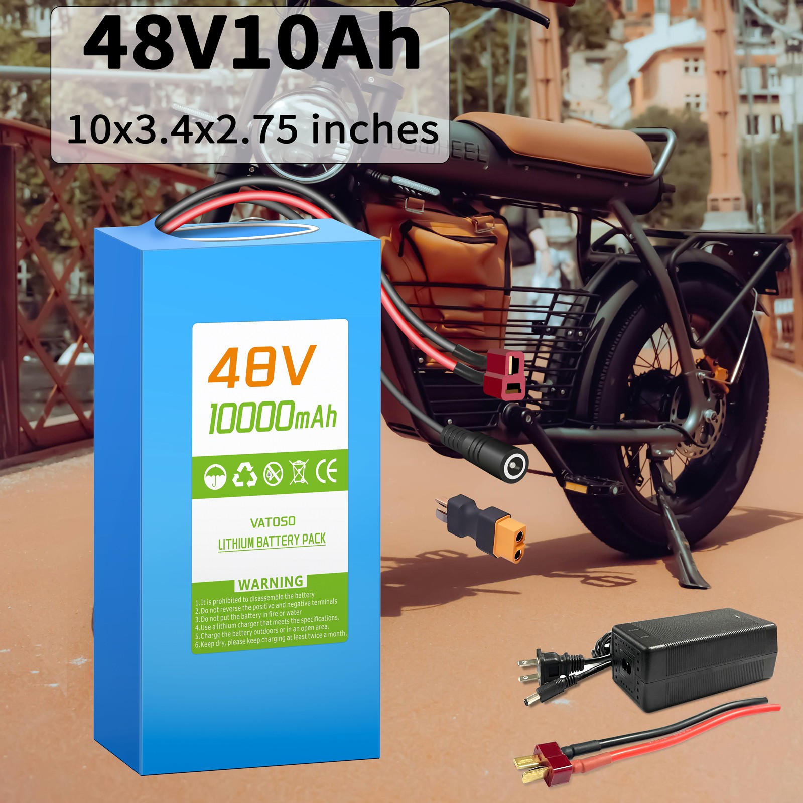 48V10AH Lithium Battery for Ebike Electric Bicycle 200W-1000W