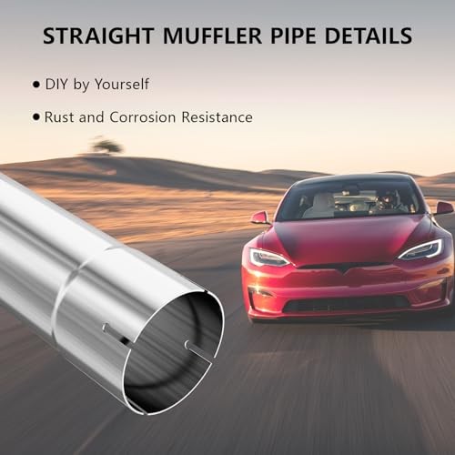 4” Muffler Replacement Pipe, Straight Exhaust Pipe 4” Stainless Steel 4inch