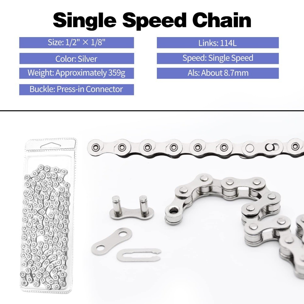 Single Speed Bike Chain, Bike Chain for Road Mountain Racing Cycling