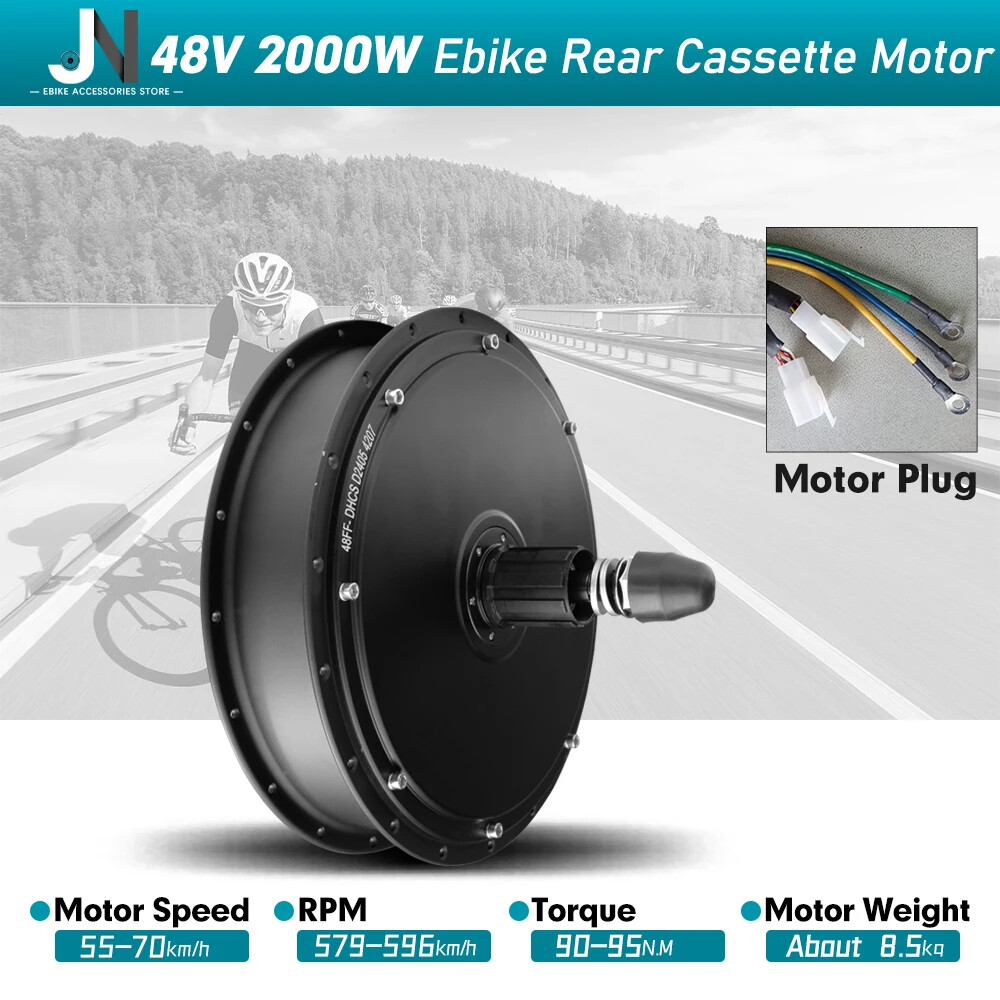48V 72V 2000W 20 24 26in Snow E-bike Fat Brushless Gearless Rear Hub Motor Wheel