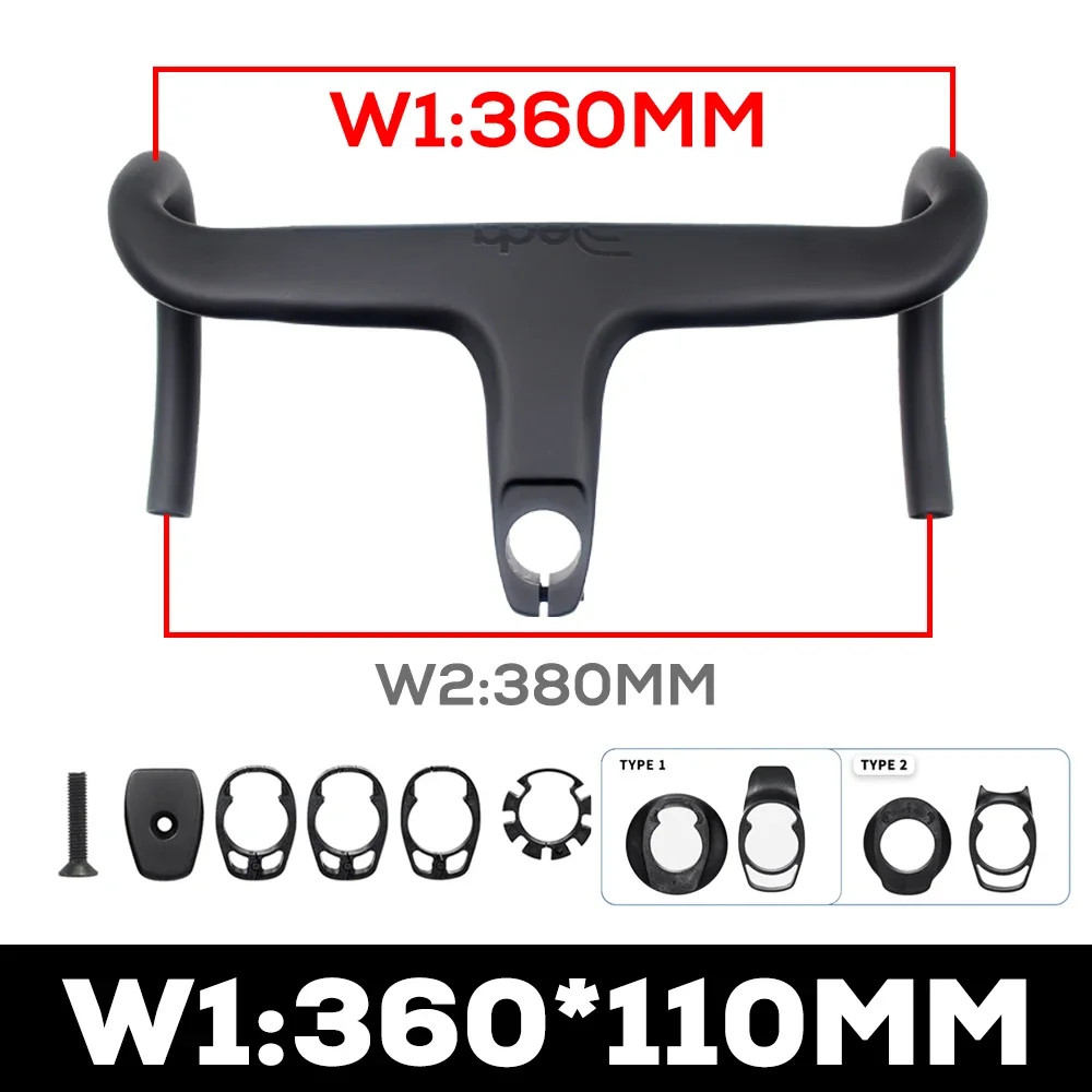 Road Bike Internal Cable Integrated Carbon Handlebar with Spacers Stem -10°