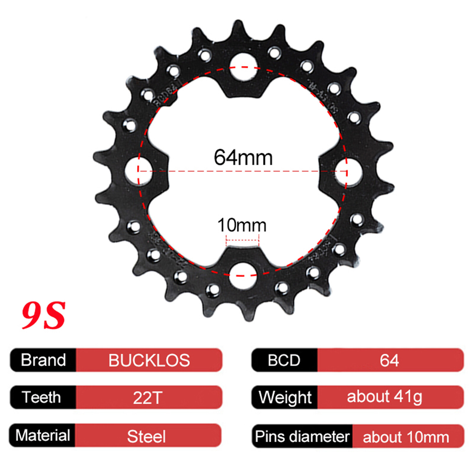 Bike Chainring 44/32/22t Triple MTB Mountain Bicycle Chain Ring Sprockets 3x9s
