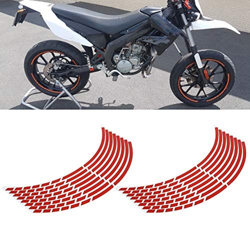 Reflective Wheel Rim Stripe Decal, 16pcs Bike Motorcycle 16 18inch Reflective