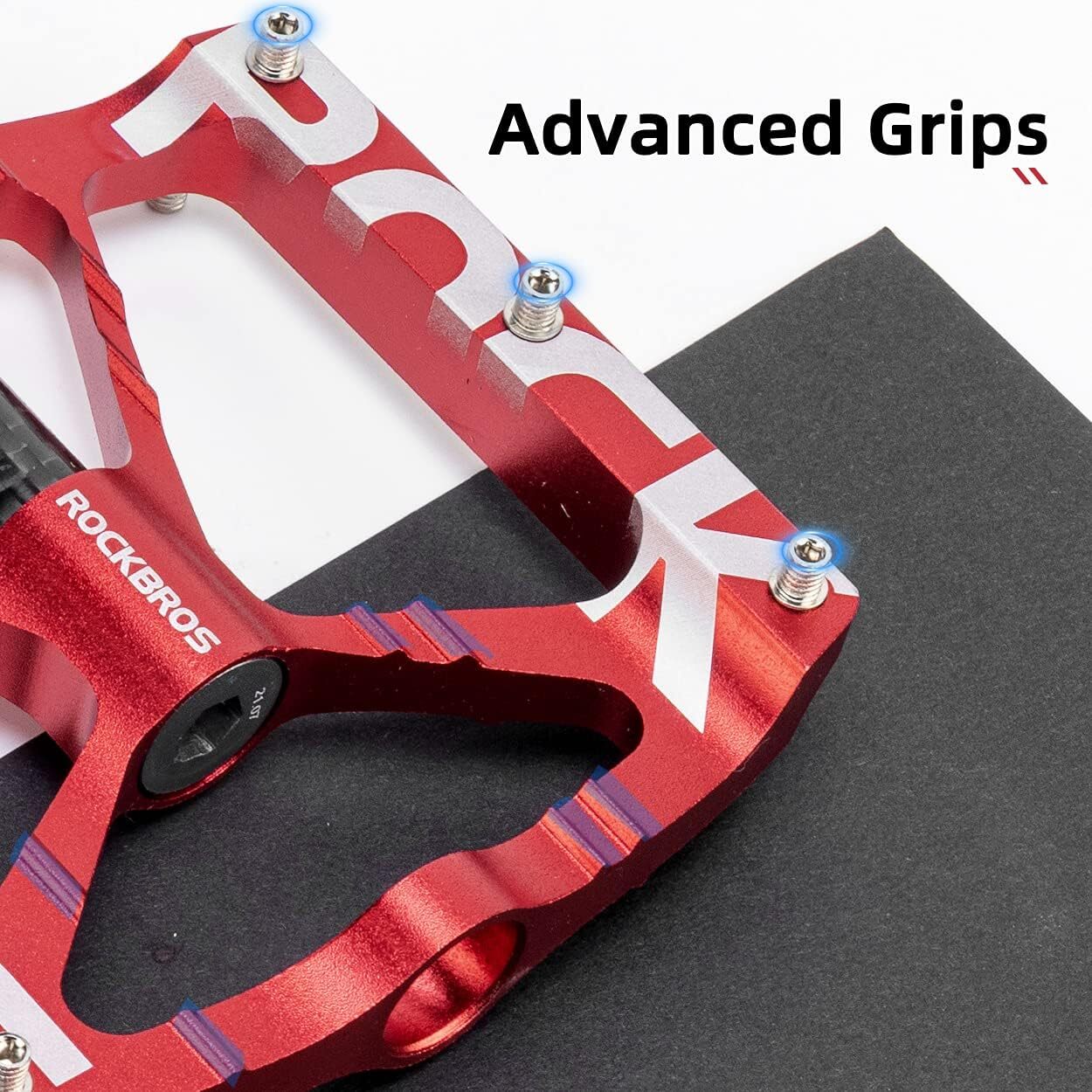 ROCKBROS Bike Pedals 9/16” Anti-Slip Aluminium Alloy Reflective Sealed Bearing