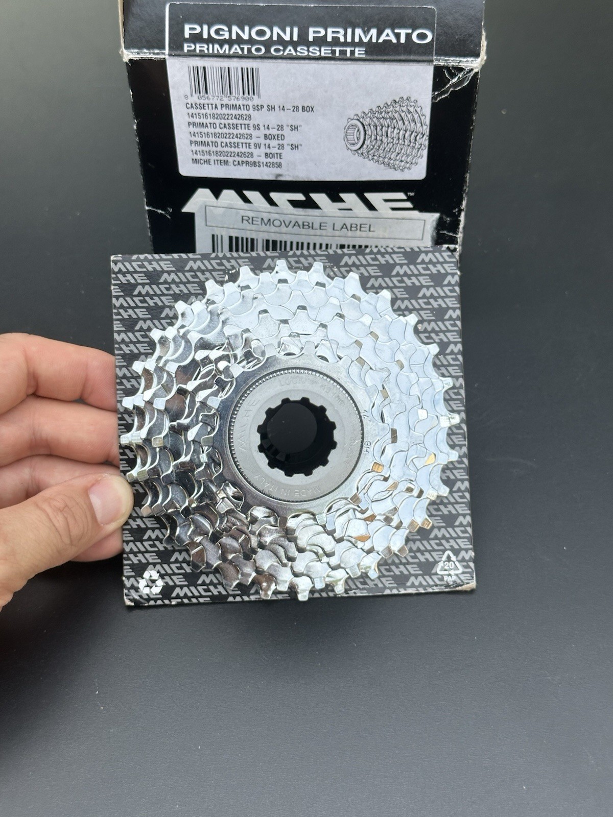 Miche Primato Shimano 9 Speed 14-28 Cassette (Grey Spacers) NOS