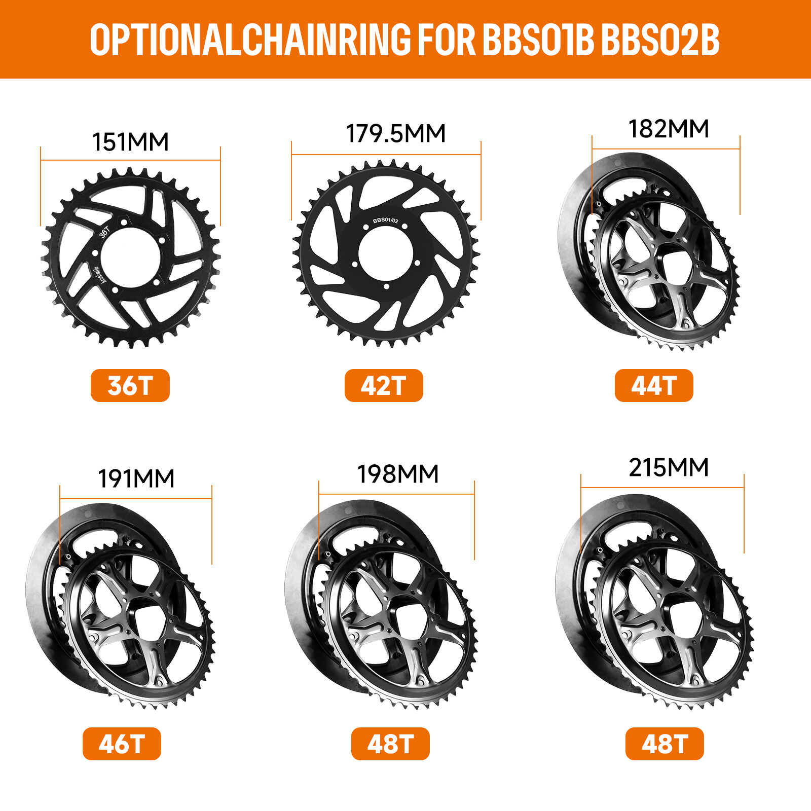 Chainring Sprocket Chainwheel for Bafang BBS01B BBS02B 250W-750W Motor Mid Kit