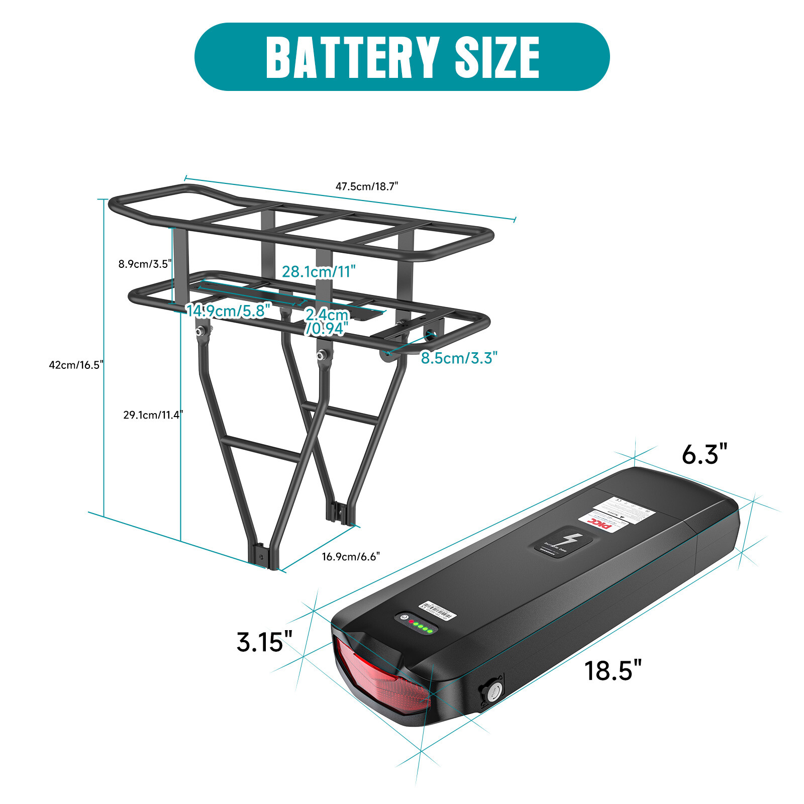 52V 48V 36V 17.5Ah 20Ah Electric Bicycle Ebike Lithium Battery BMS Rechargeable
