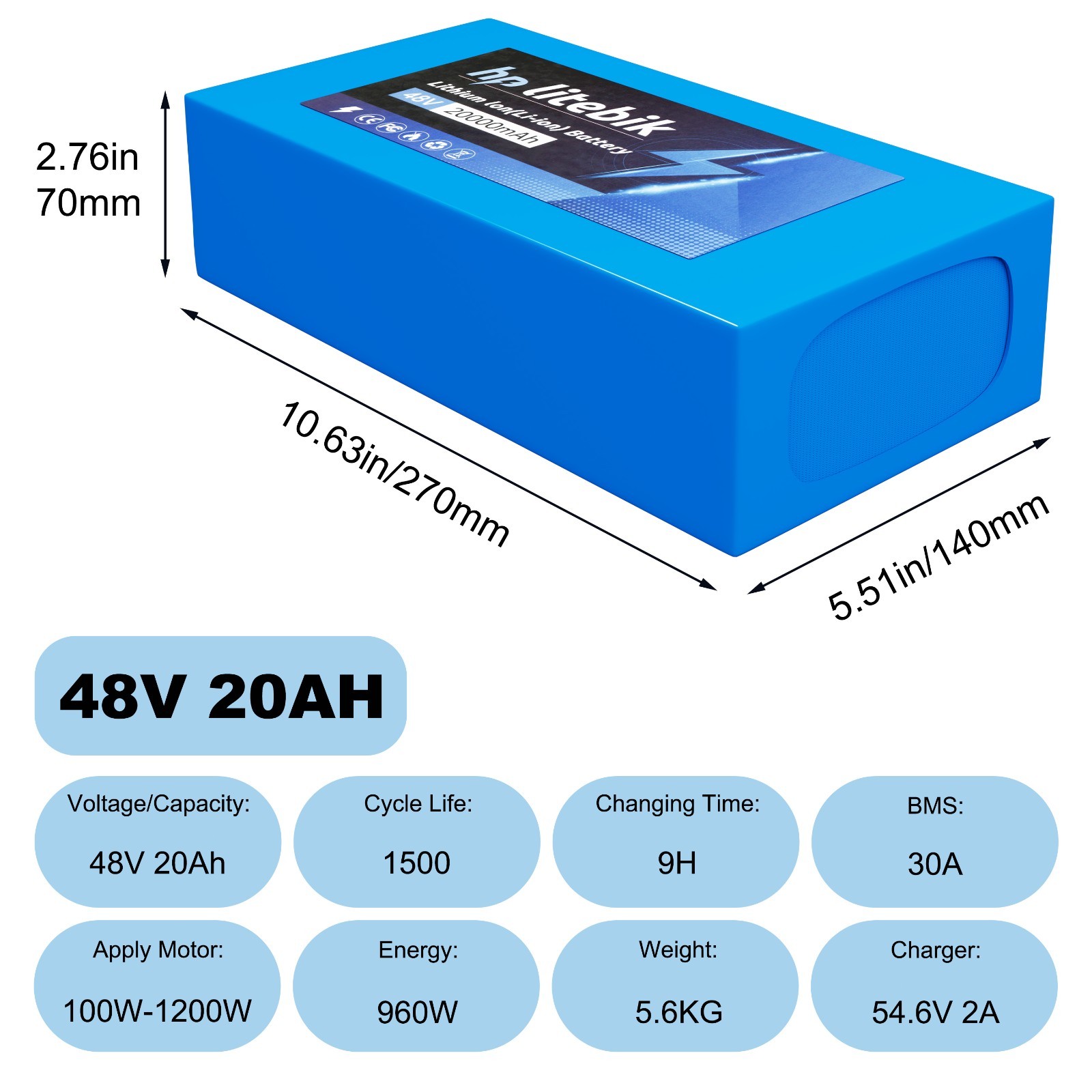 36V 48V 8AH/10AH/14AH/20AH Ebike Battery for 200W-1200W Electric Bicycle Bike
