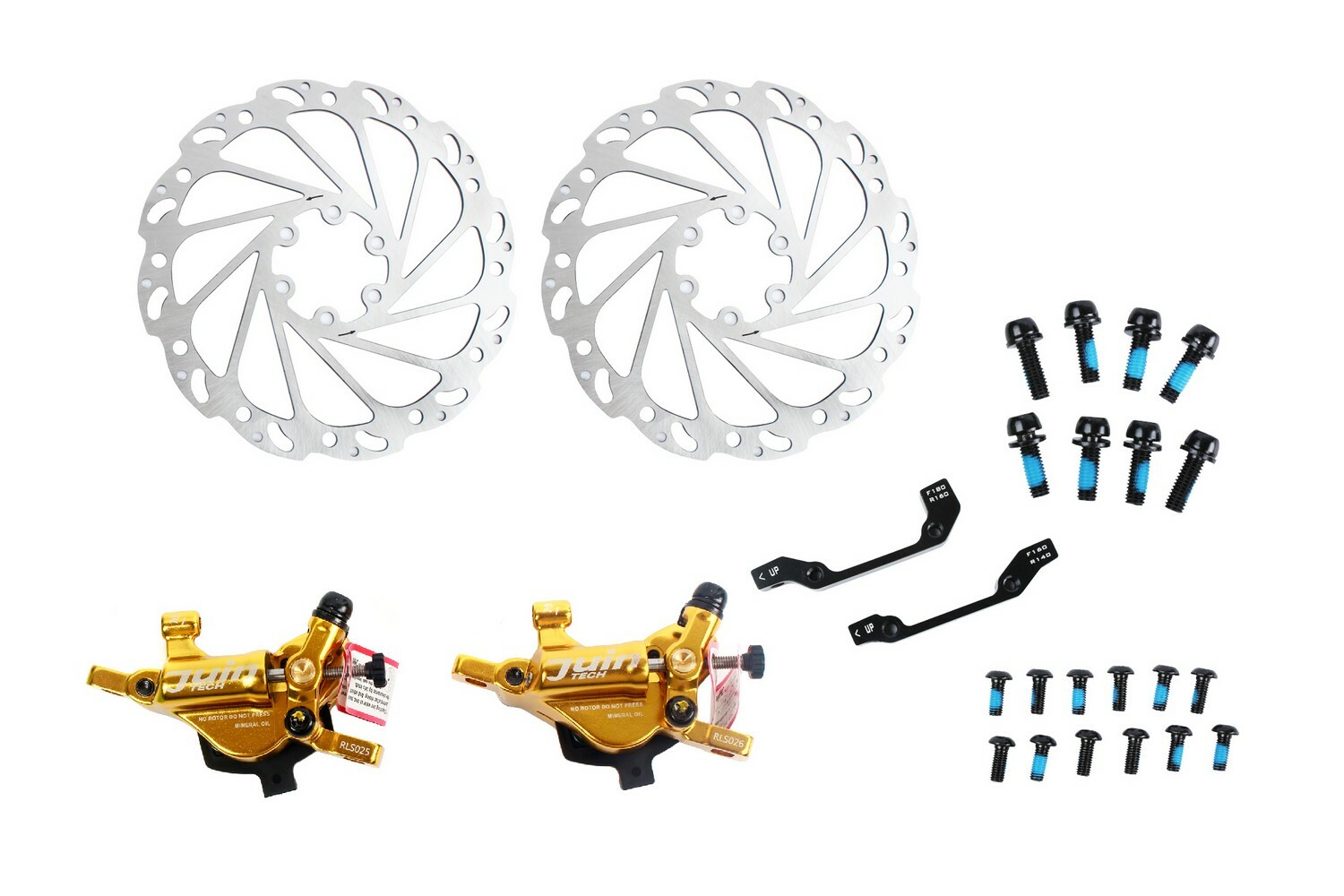 Juin Tech R1 Road Cyclocross Gravel Bike Hydraulic Disc Brake Set Gold