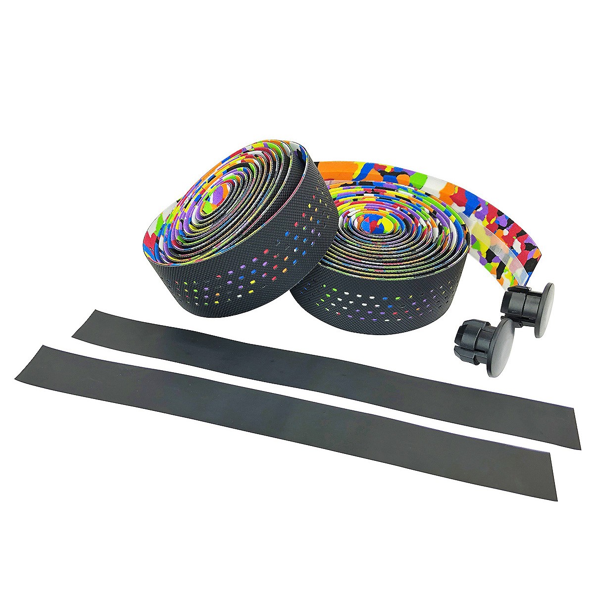 Rainbow EVA Road Bike Handlebar Tape, Breathable Cycling Bar Wraps with End Caps