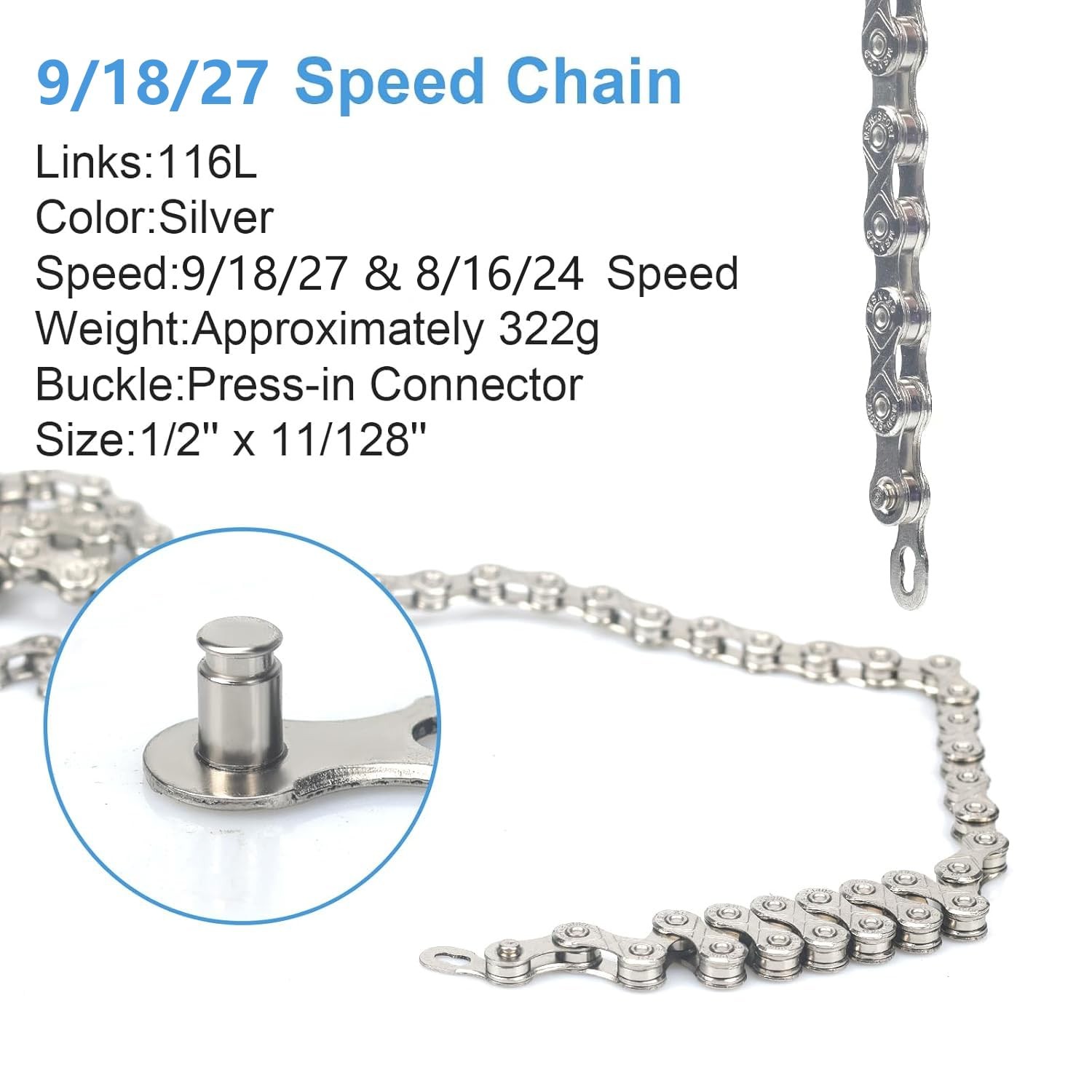 9/18/27 Speed Bike Chain,Bicycle Chain for Road MTB Mountain Racing…