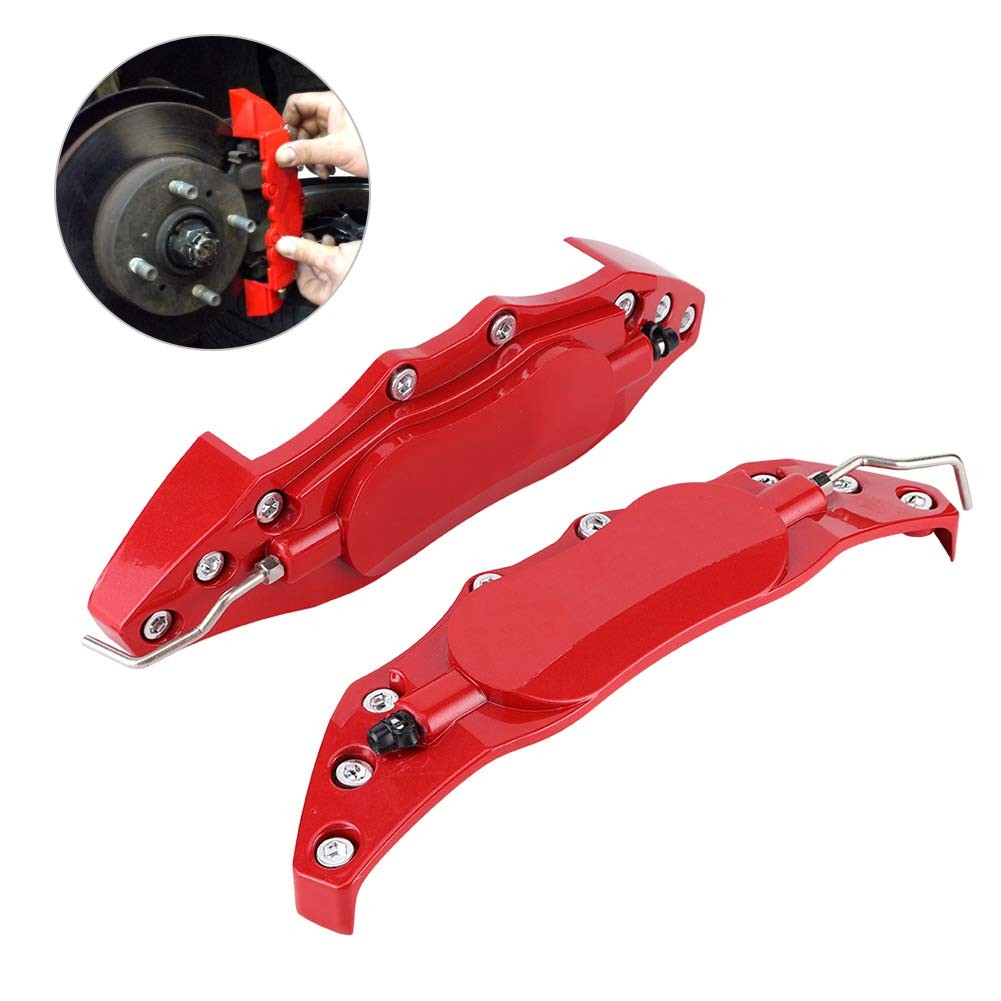 Universal Red Aluminium Brake Caliper Covers Left Right Paint Alternative Car