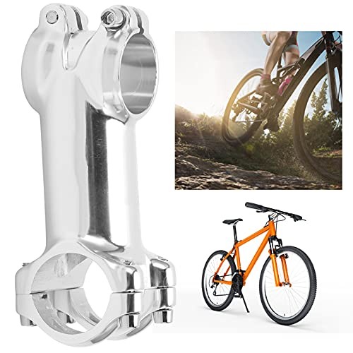 Stem, Silver Road Stem Handlebar Stem for 31.8x80mm for 28.6mm Front Fork
