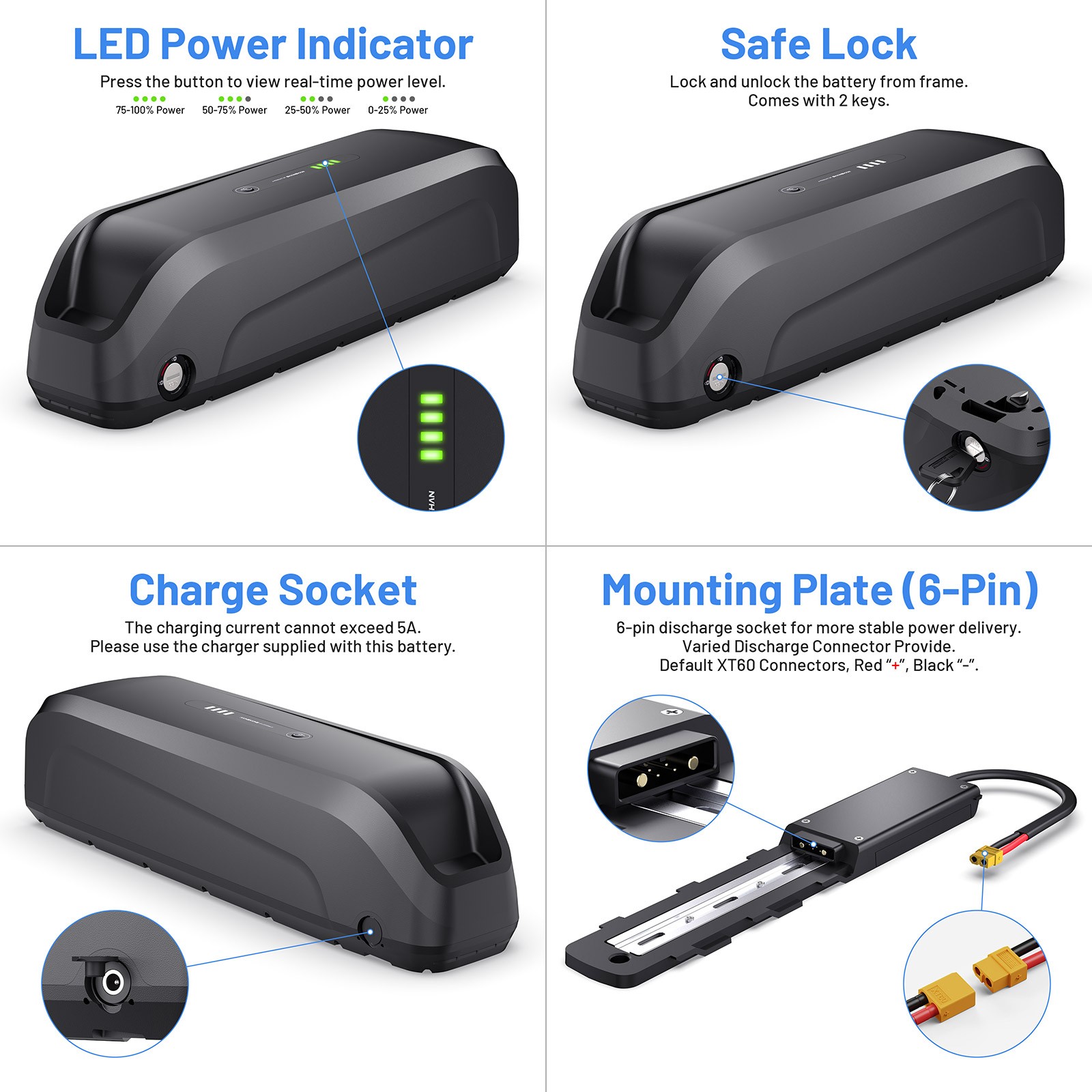 48V 15Ah 20Ah Hailong Battery for 200W-1500W Ebike Electric Bike Lithium Battery