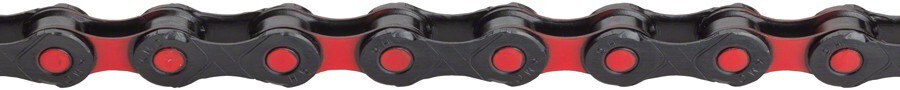 KMC DLC 12 Chain 12-Speed 126 Links Black/Red Double X Bridge Shape